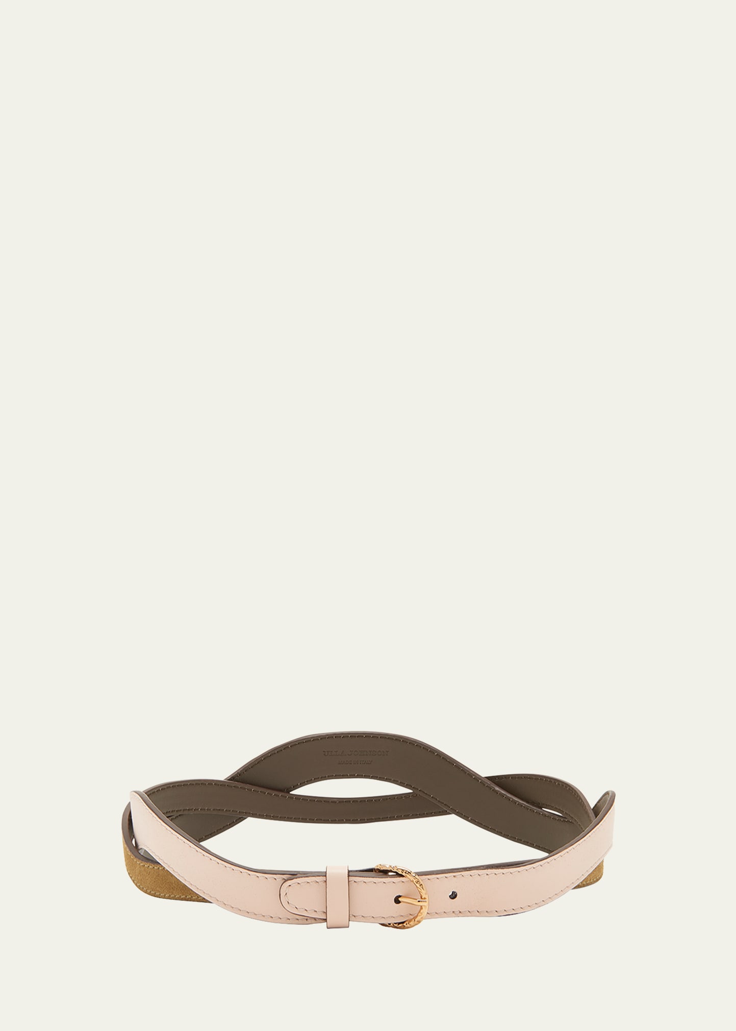 ULLA JOHNSON WAVE CALF LEATHER BELT
