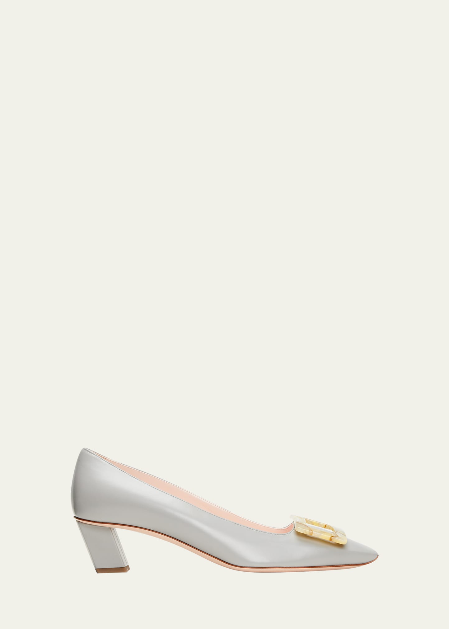 Roger Vivier Elegant Square Toe Pumps With Skyscraper Heel In Grigio Chiaro