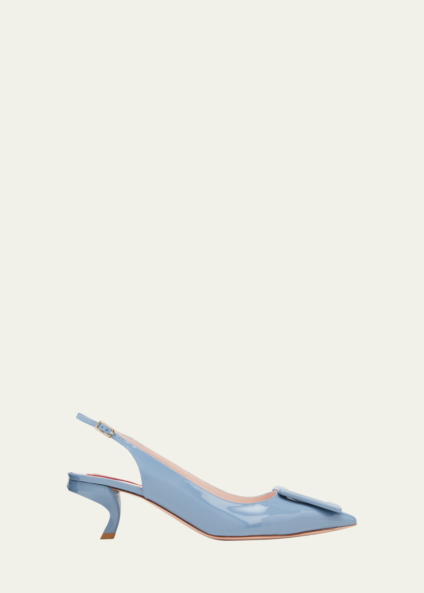 Roger Vivier Virgule Parent Buckle Slingback Pumps In Sky Blue