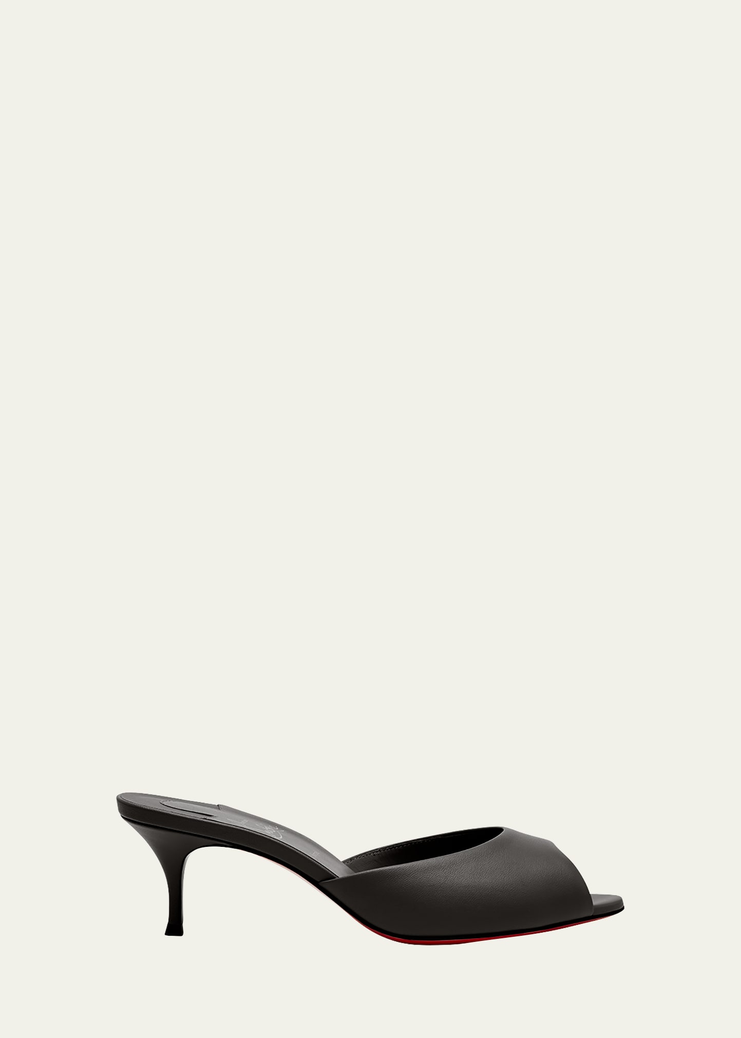 Christian Louboutin East Napa Kitten-heel Red Sole Mules In Black