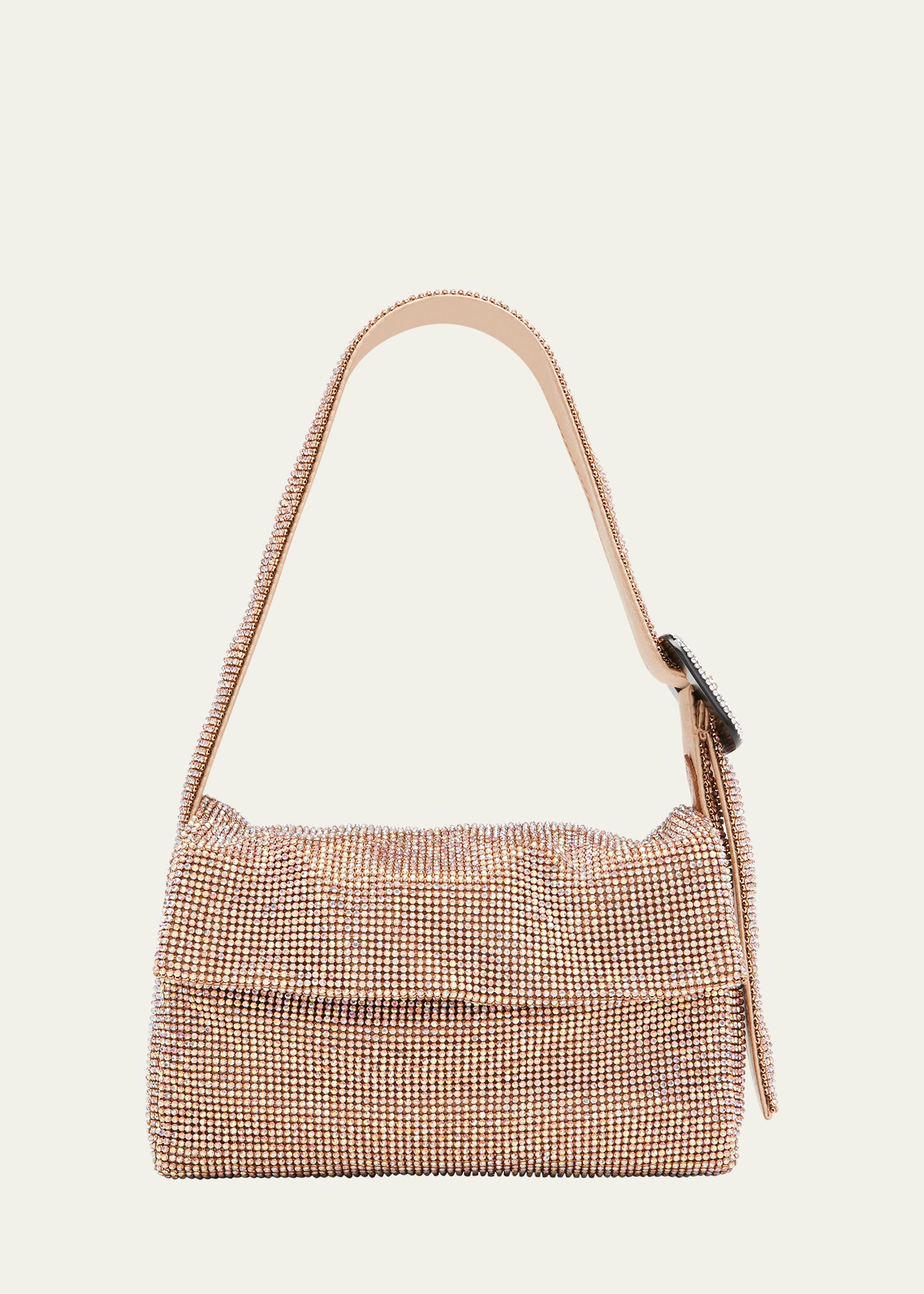 Benedetta Bruzziches Vitty Mignon Crystal Mesh Shoulder Bag In Dune