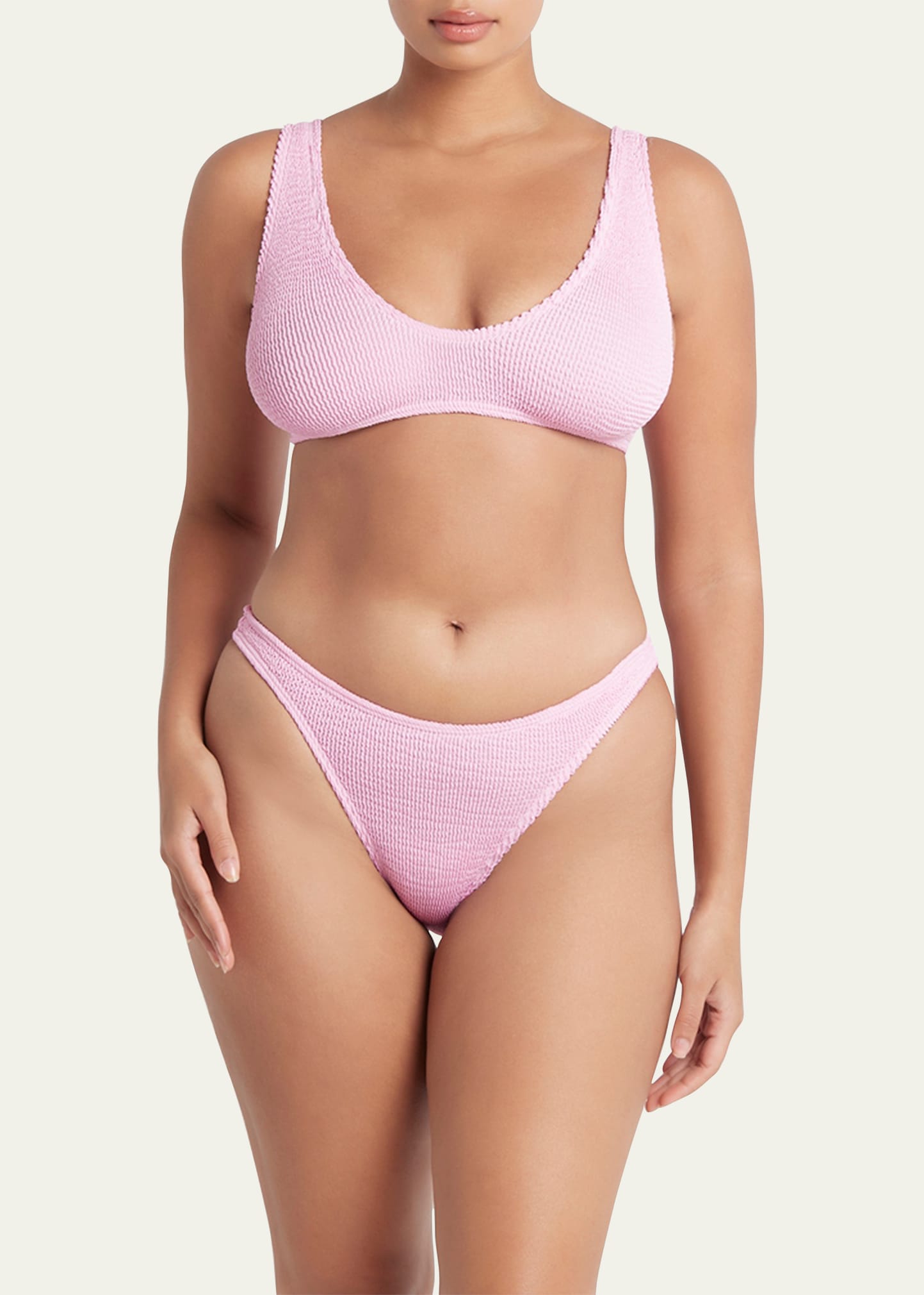 Bond-eye Swim Scout Crop Eco Bikini Top In Baby Pink