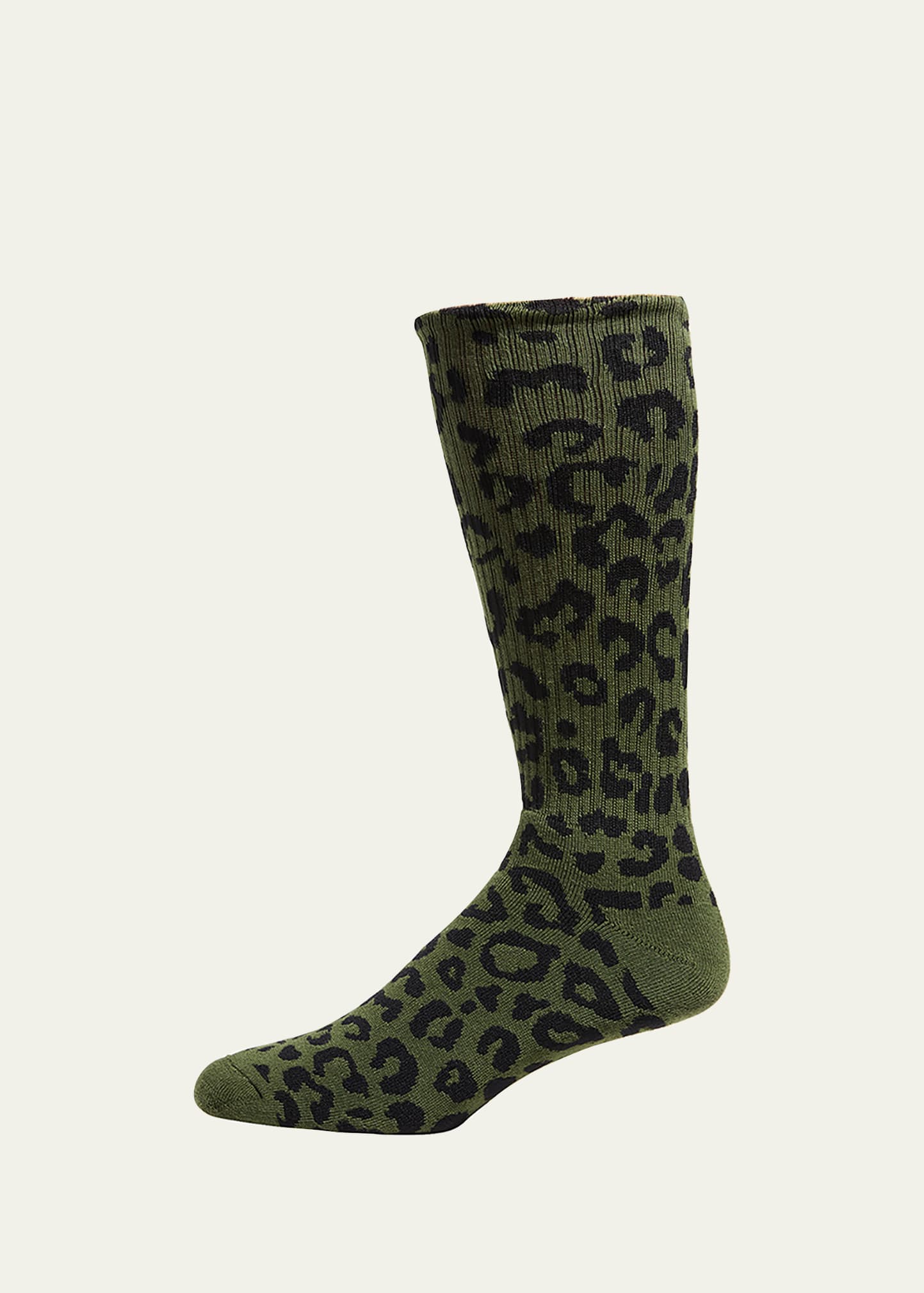 PALM ANGELS MEN'S LEOPARD CREW SOCKS 