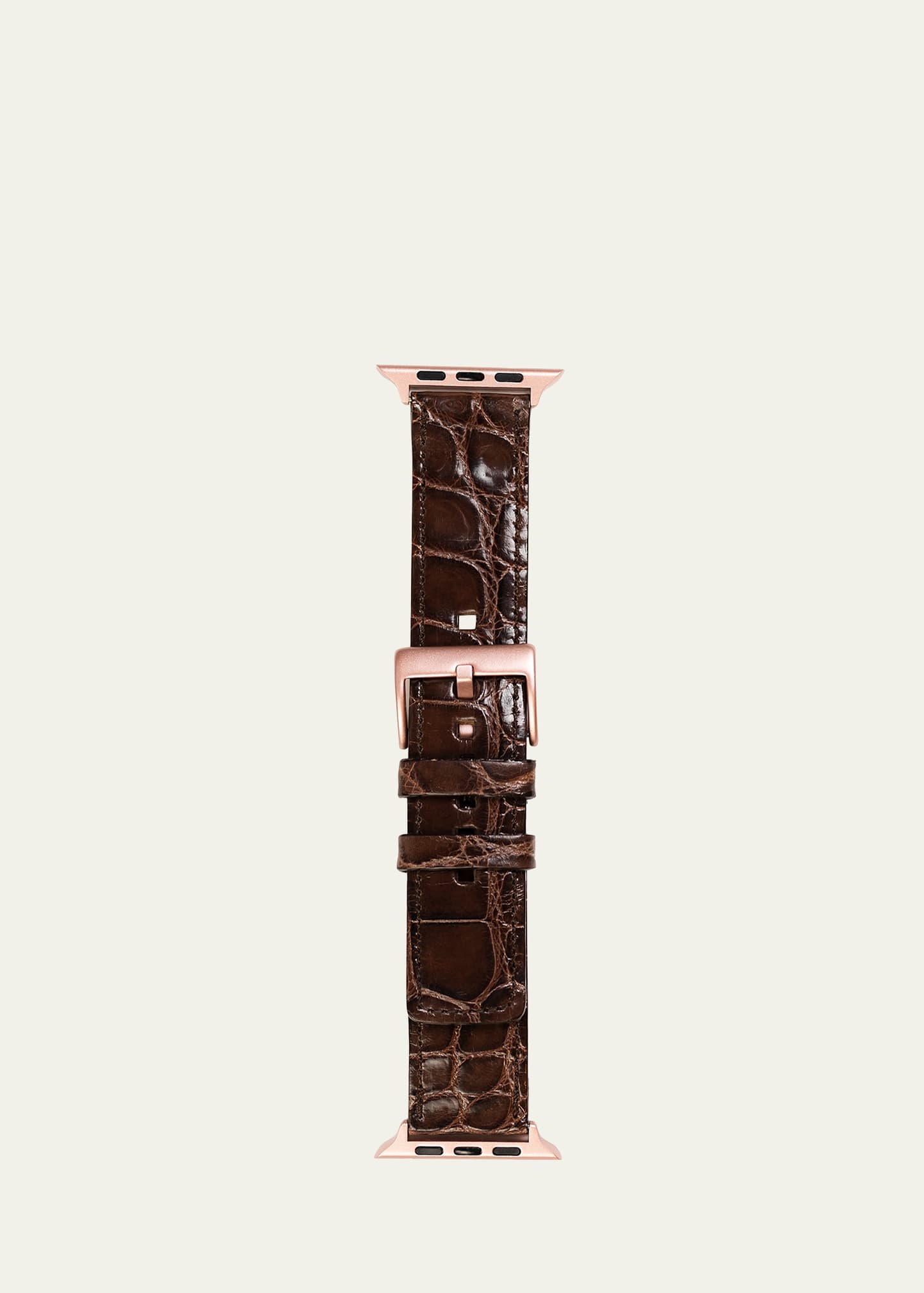 Men's Apple Watch Alligator Watch Strap, Rose Gold Finish