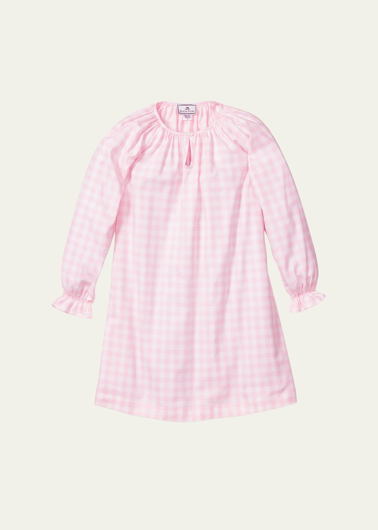 Shop Petite Plume Girl's Delphine Gingham Nightgown In Pink