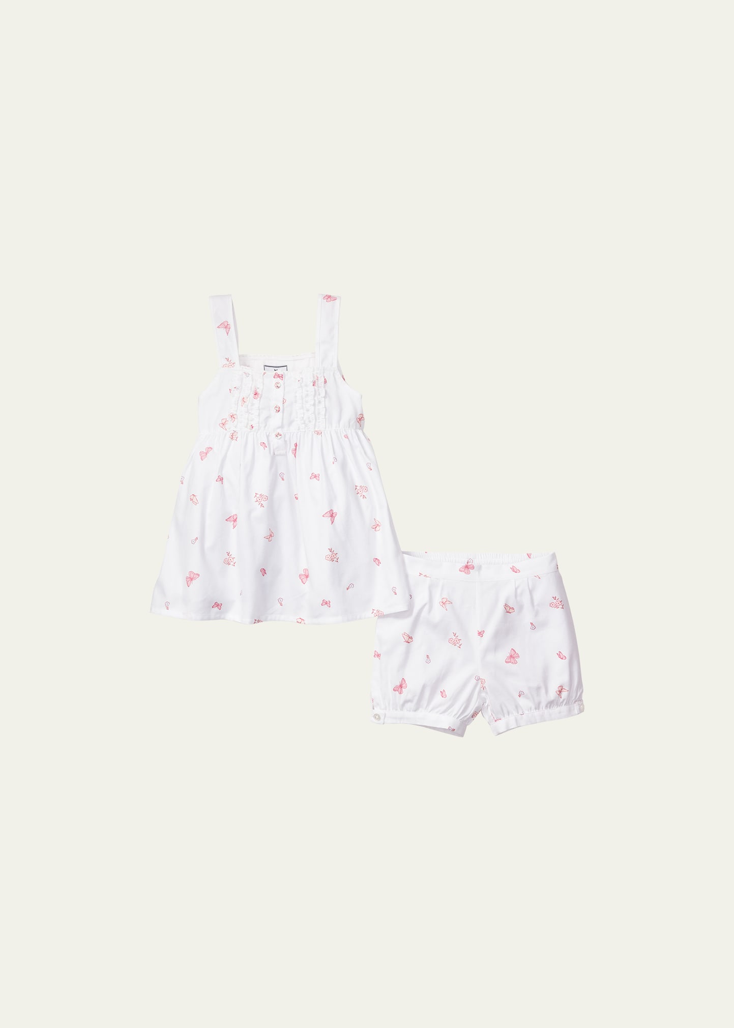 Petite Plume Baby's, Little Girl's & Girl's 2-piece Butterflies Charlotte Shirt & Shorts Set In White