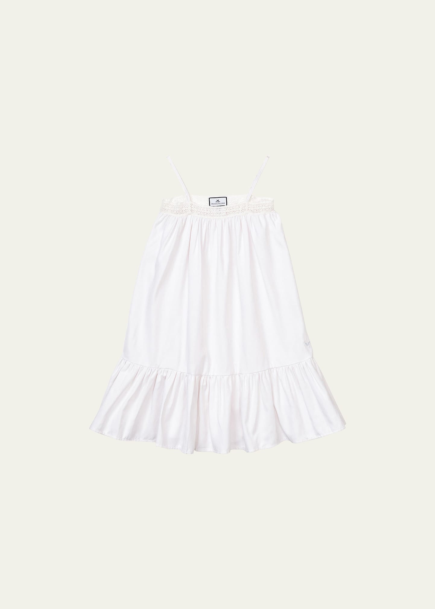 Petite Plume Girl's White Lily Nightgown In White