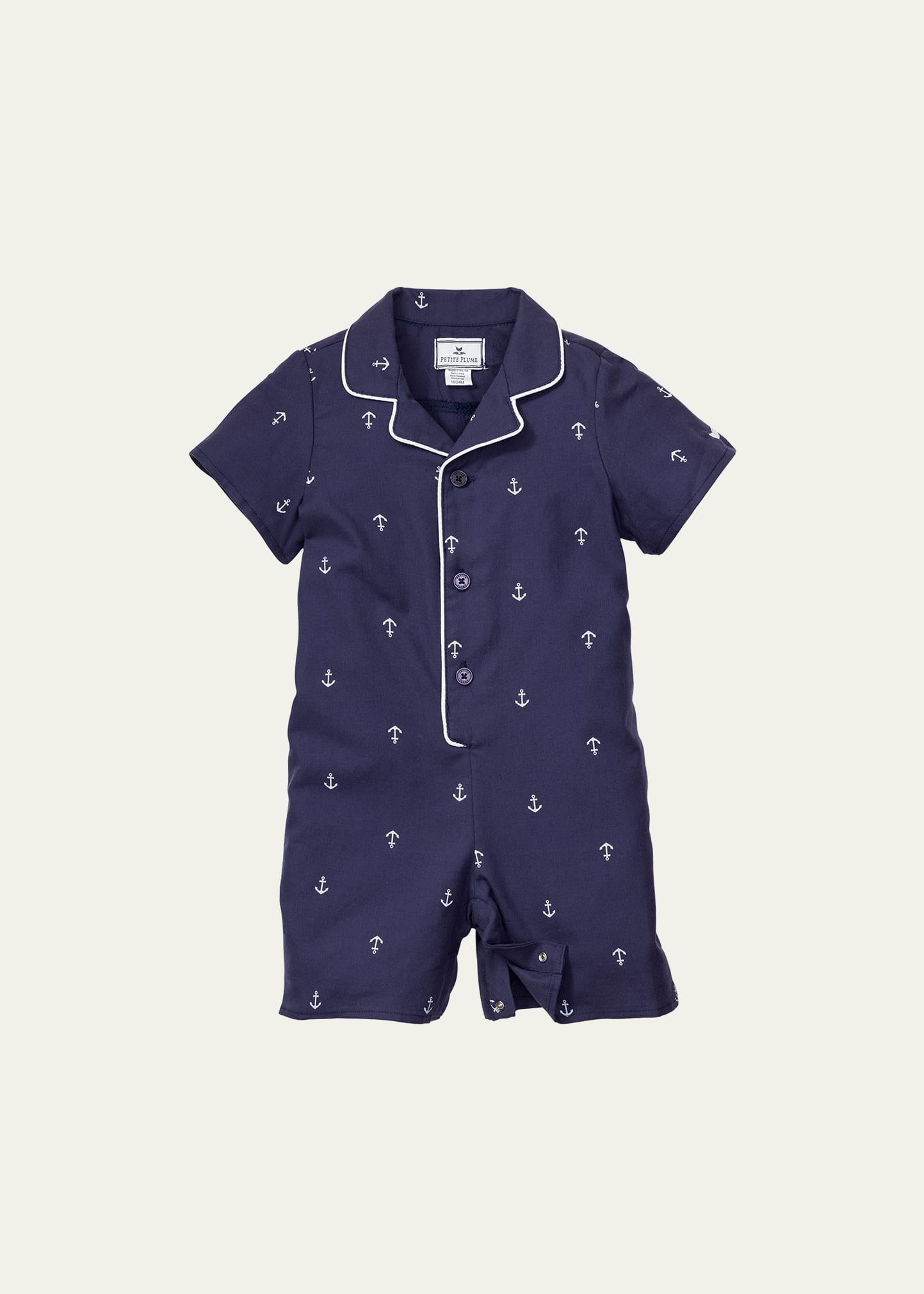 Shop Petite Plume Boy's Portsmouth Anchor-print Pajamas In Navy