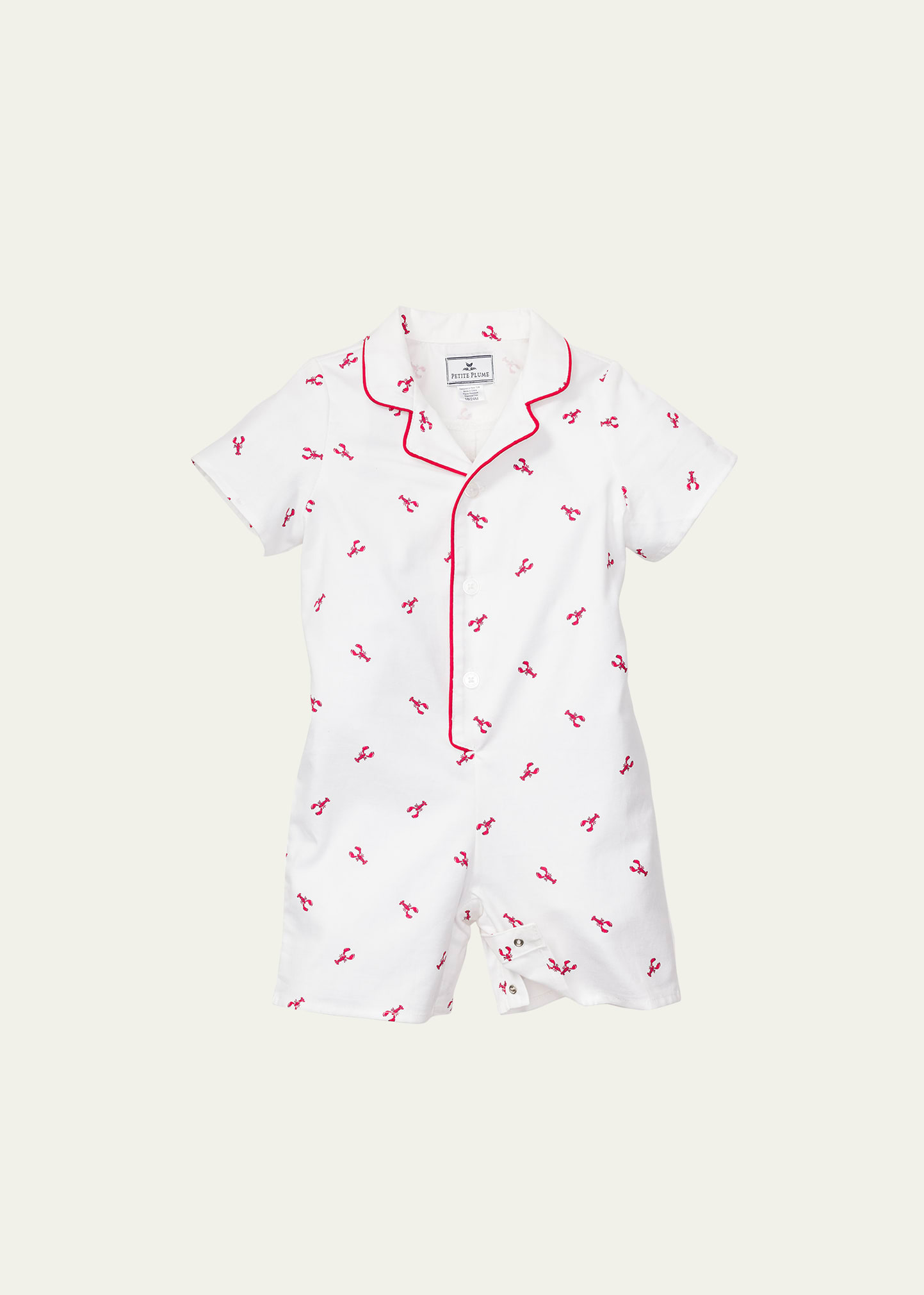 Petite Plume Kid's Brixham Lobsters-print Pajamas In White