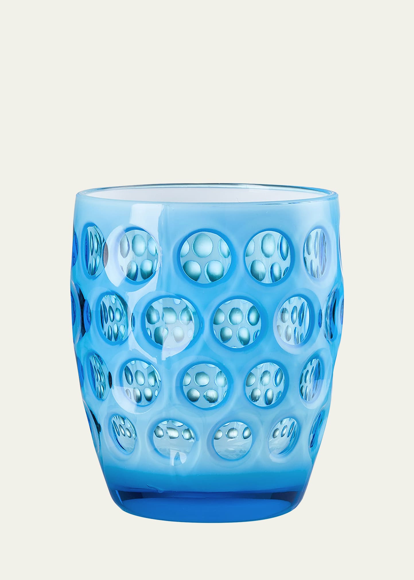 Mario Luca Giusti Acrylic Lente Acrylic Tumbler, Set Of 6 In Turq/white