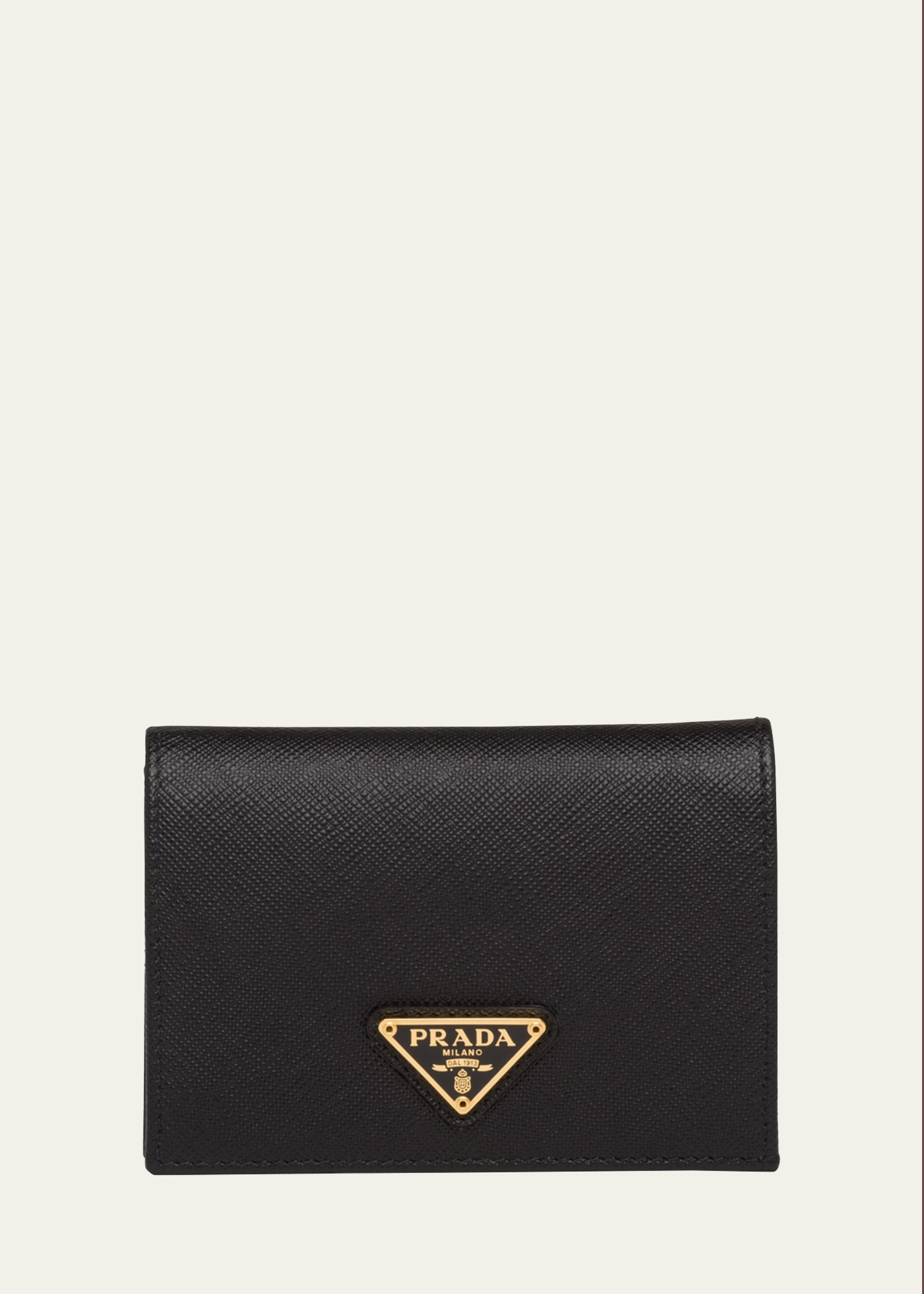 Shop Prada Small Saffiano Leather Wallet In F0002 Nero