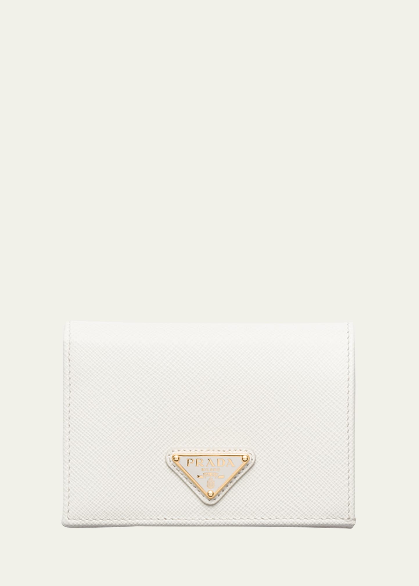 Shop Prada Small Saffiano Leather Wallet In F0009 Bianco