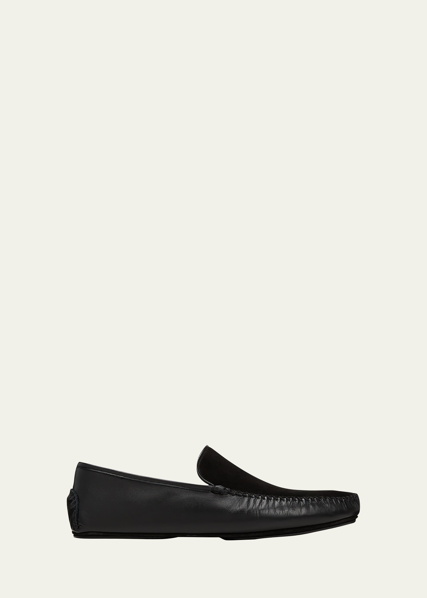 Manolo Blahnik Men's Mayfair Suede-leather Loafers In Blck0015