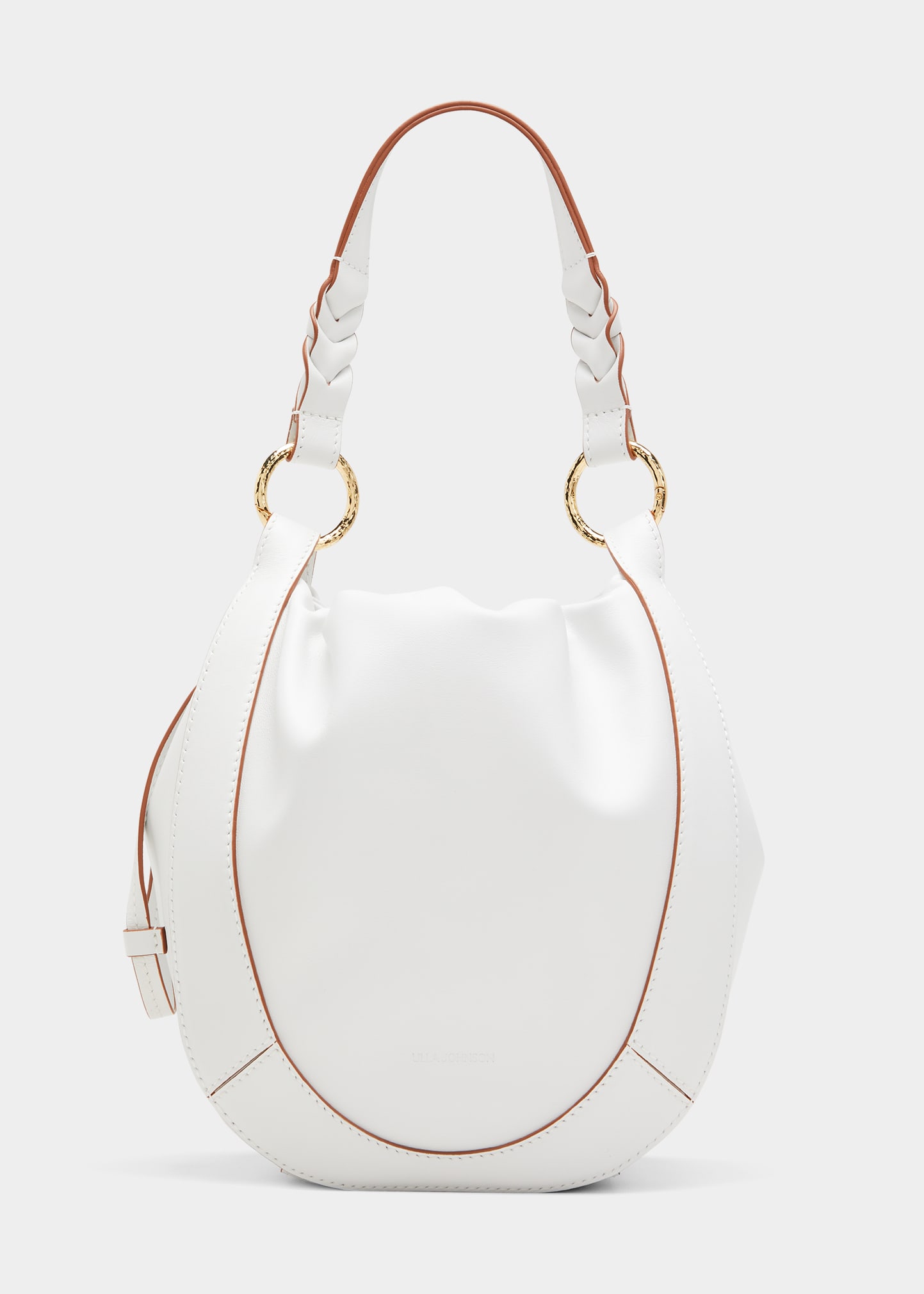 ULLA JOHNSON HILMA RUCHED LEATHER BUCKET BAG