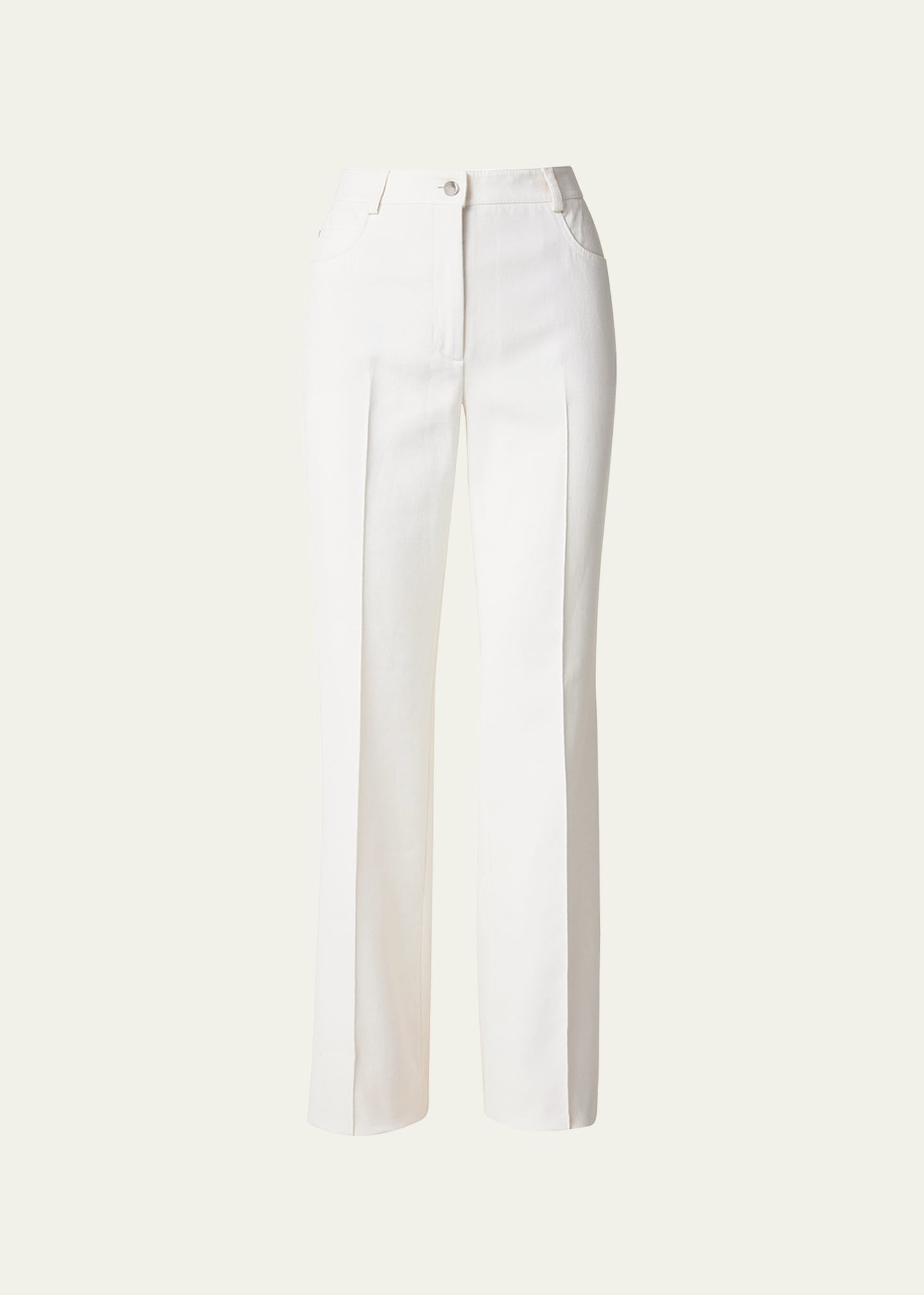 High-Rise Bootcut Cotton-Silk Pants