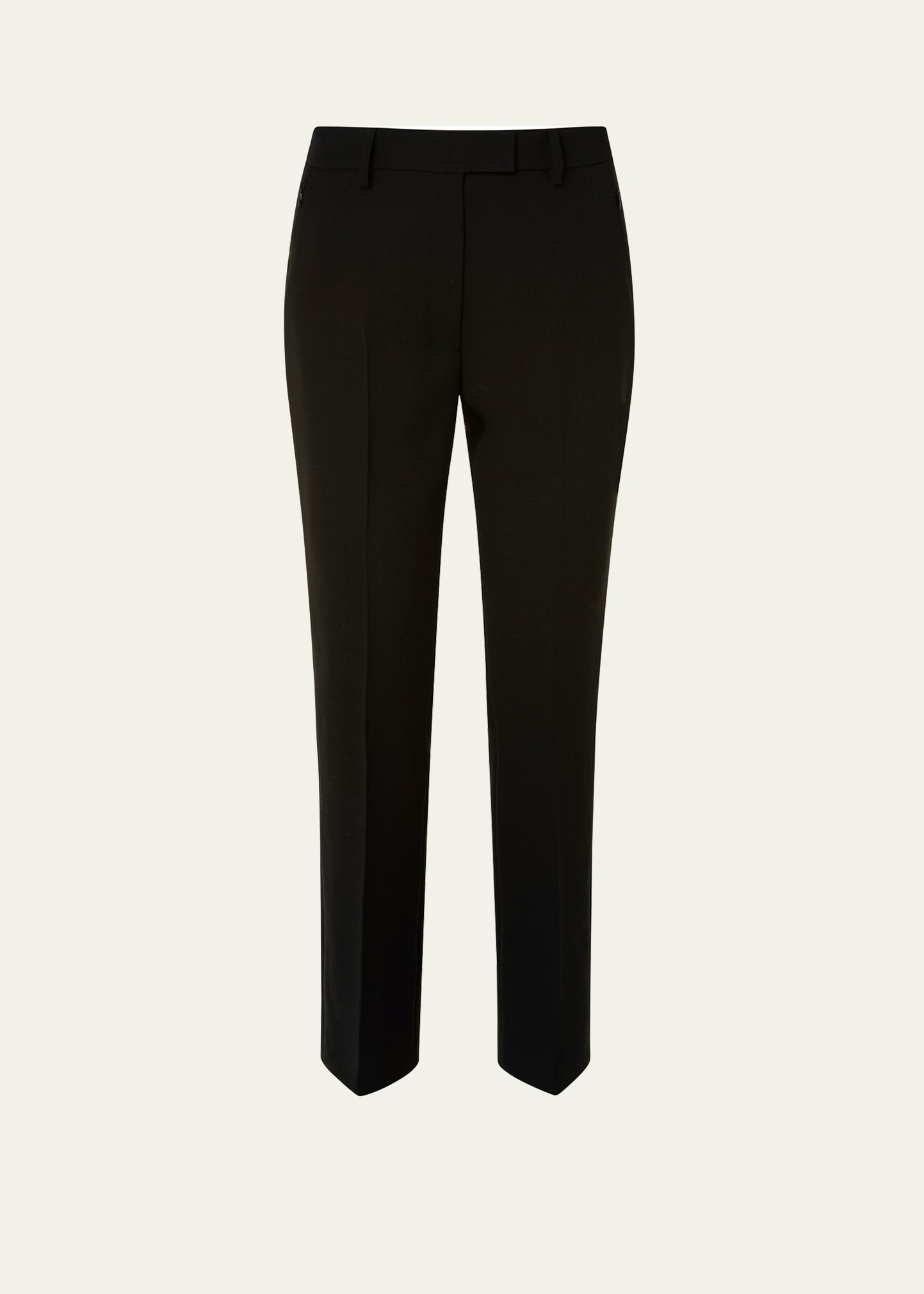 Akris High-rise Wool Crepe Bootcut Crop Pants In Black