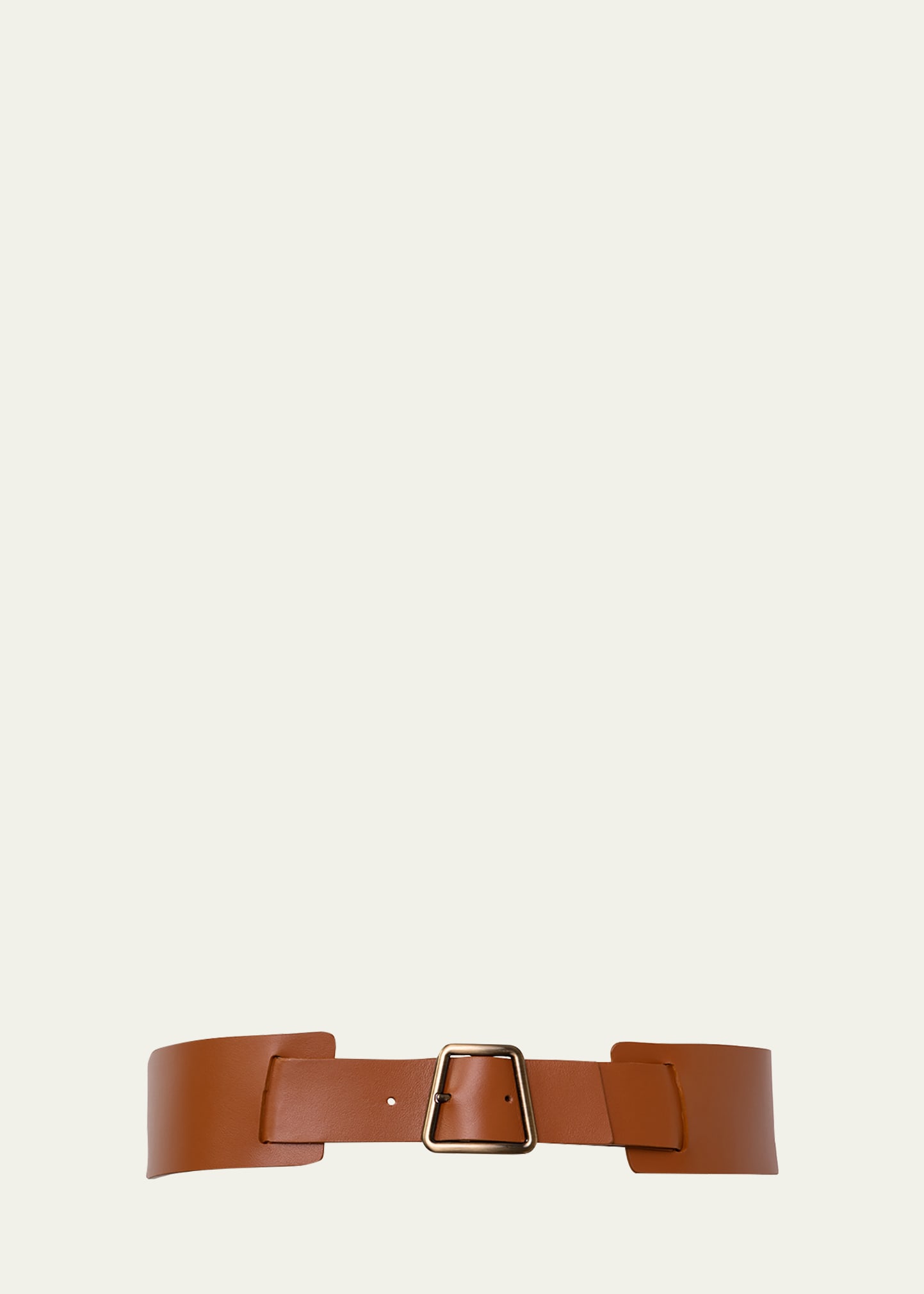 Akris Trapezoid Buckle Leather Belt In Cardboard
