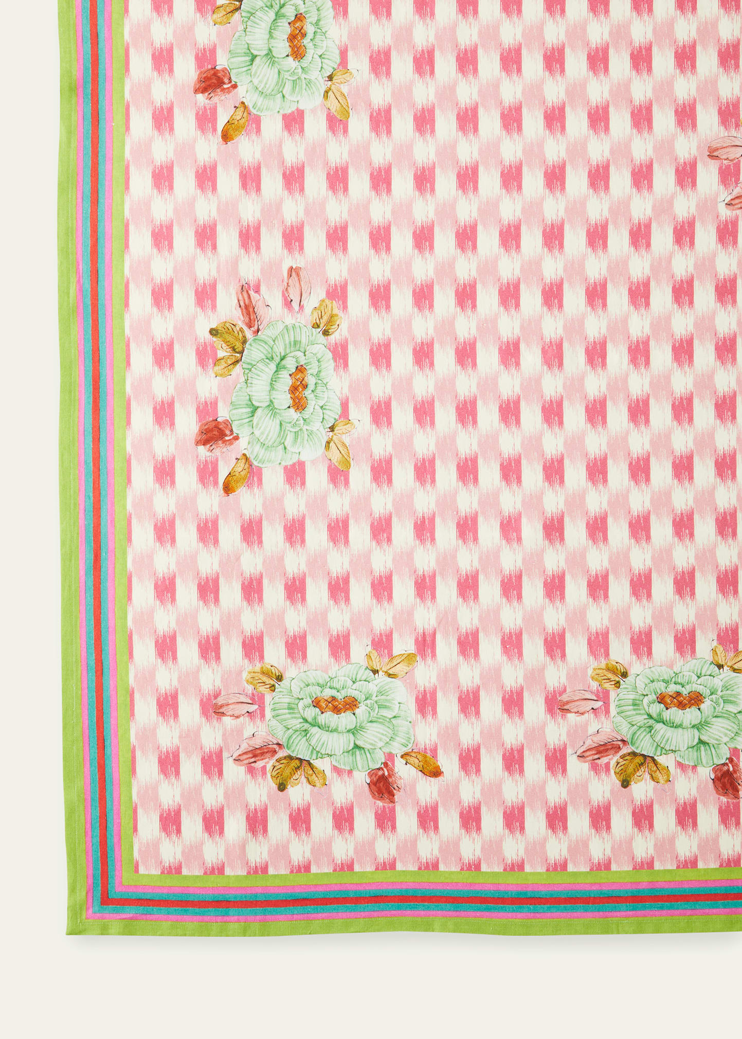 Lisa Corti Veranda Tablecloth, 71" X 106" In Magenta Pink