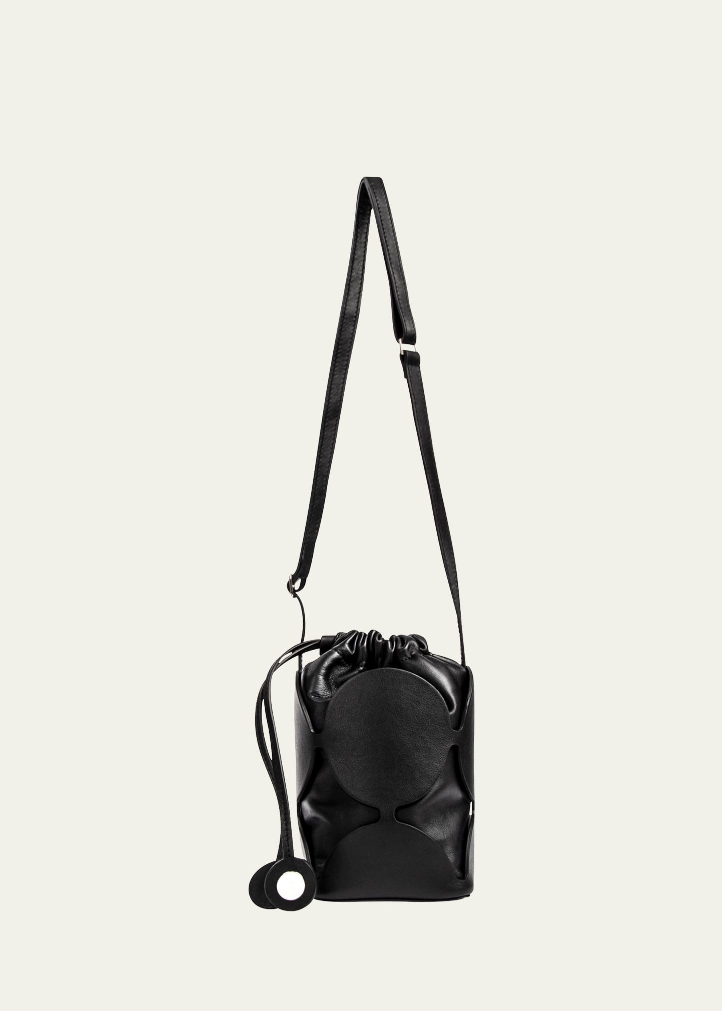 Pierre Hardy Bulles Mini Cutout Drawstring Bucket Bag In Black