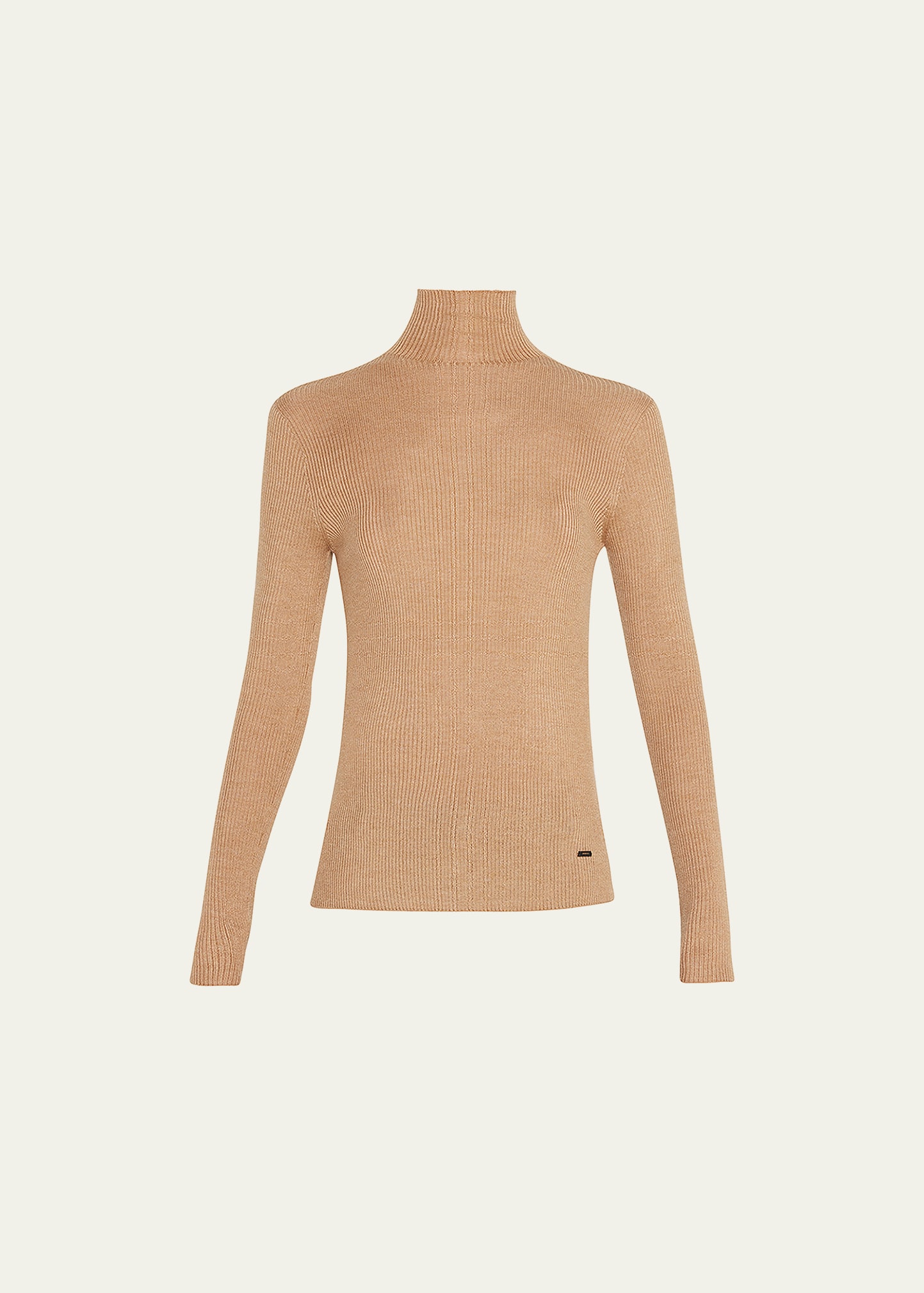 Seamless Turtleneck Wool-Silk Sweater