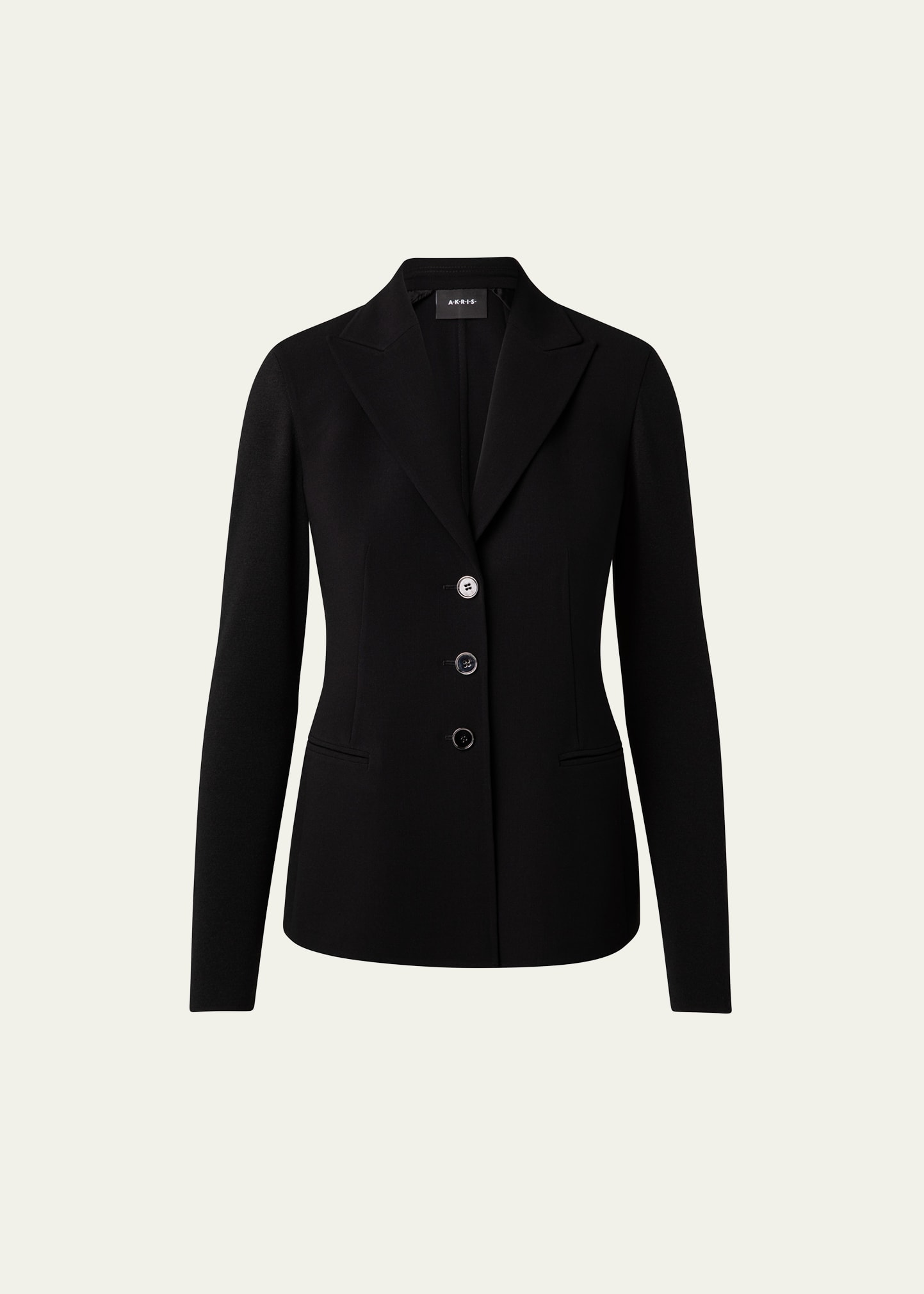 Akris Wool Double-face Jacket With Knit Sleeves In Black