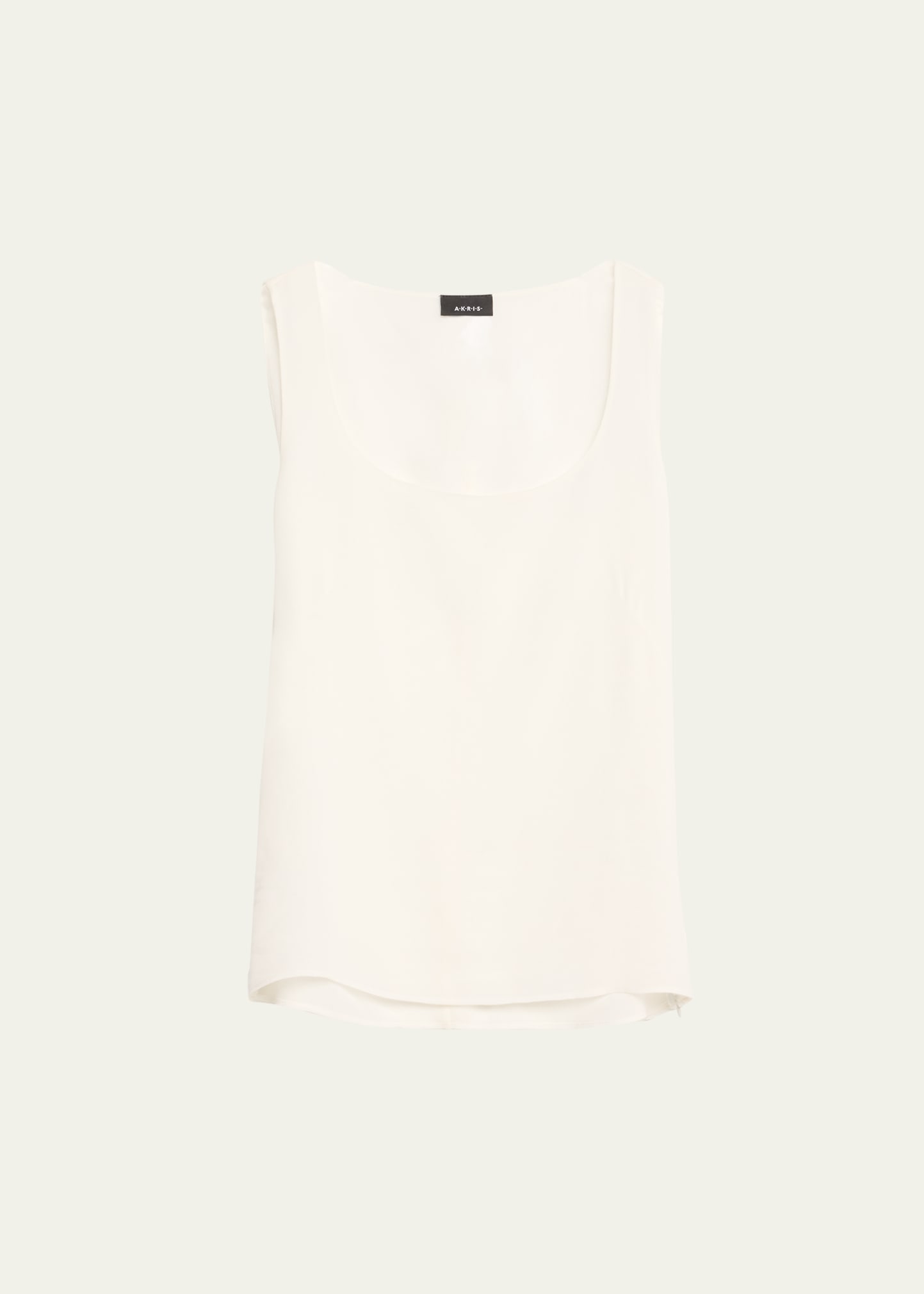 Akris Scoop-neck Silk Georgette Tank Top In Offwhite