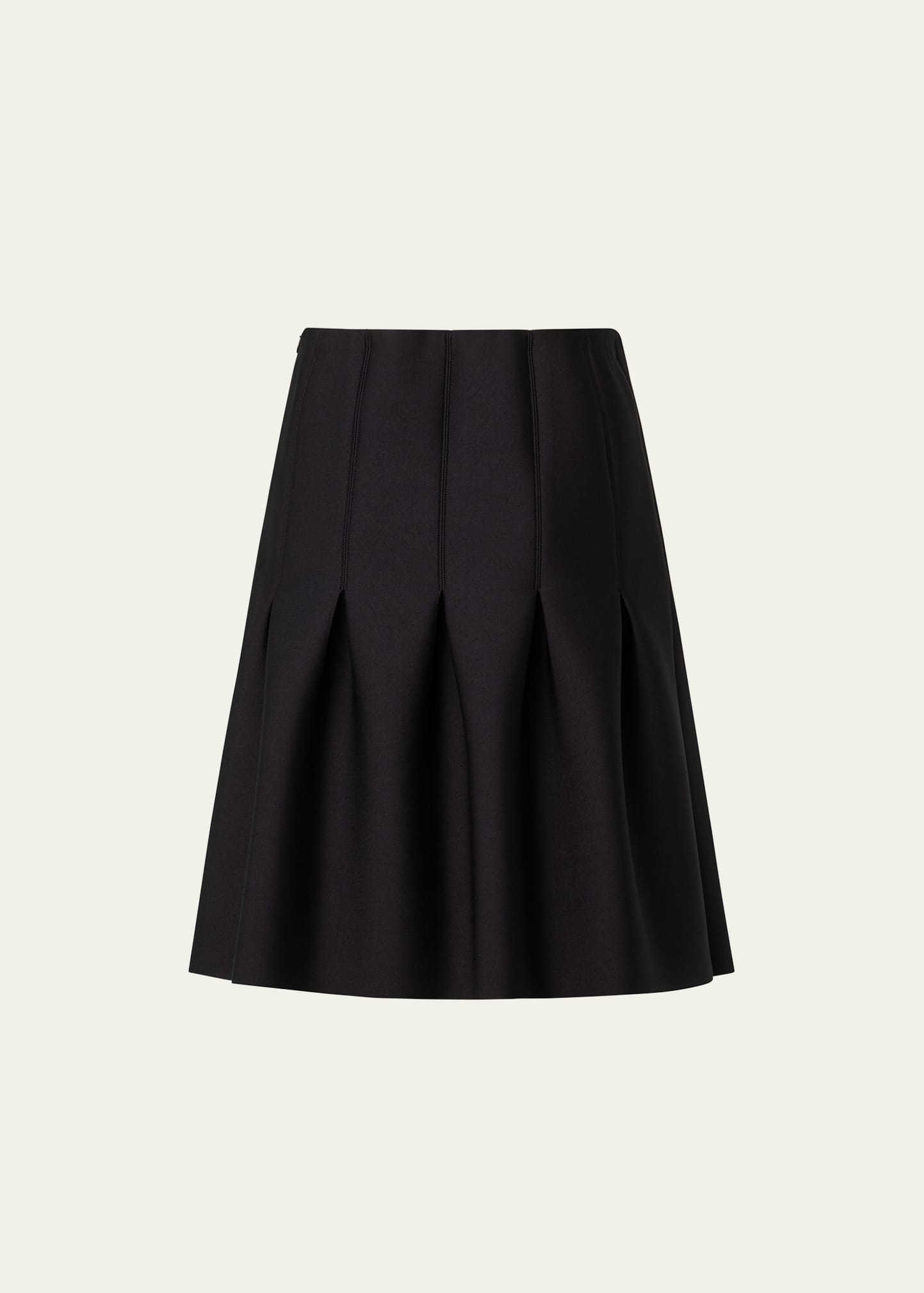 Shop Akris Techno Neoprene Pleated Skirt In Black