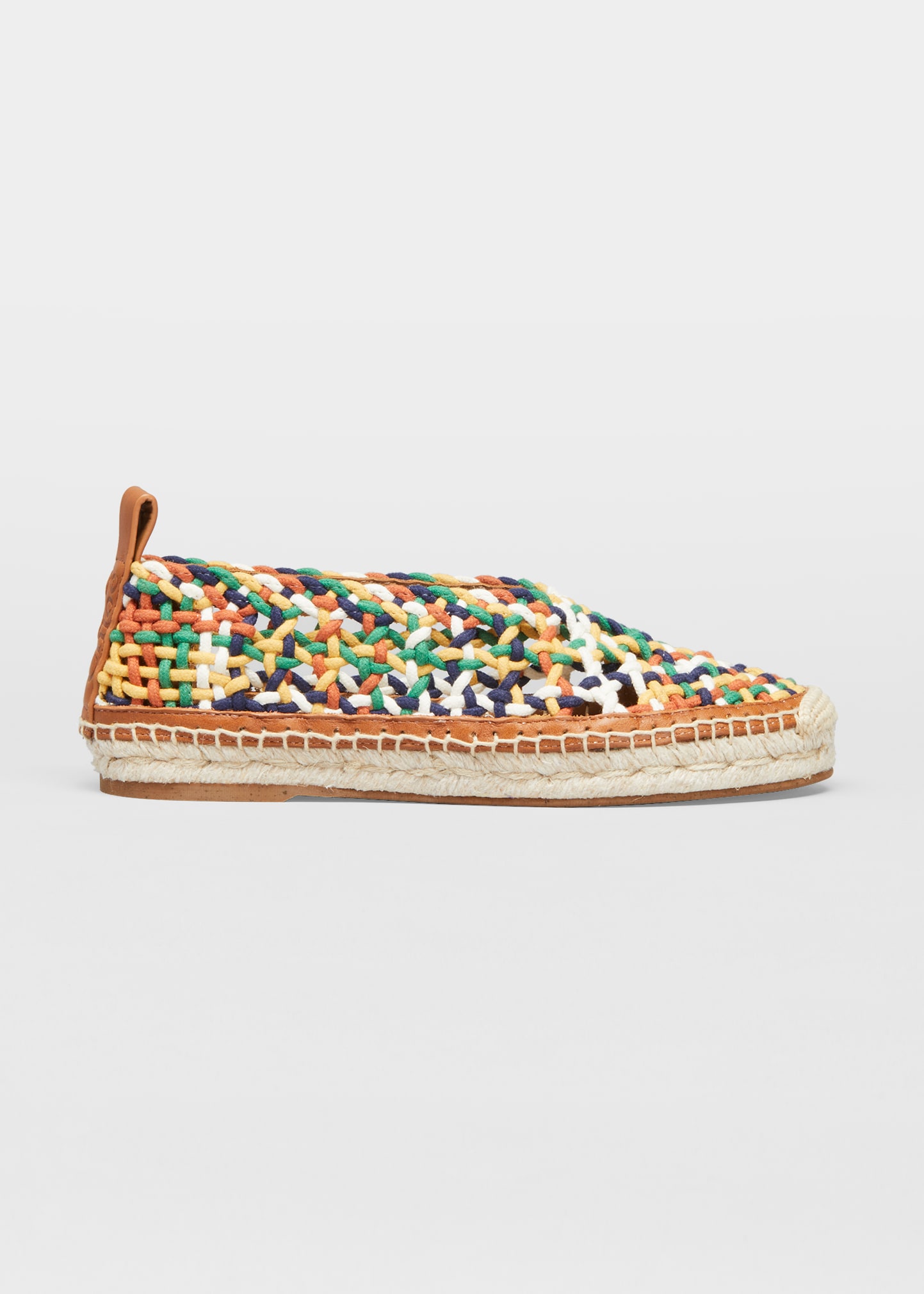 Chloe Luccia Woven Leather Loafer Espadrilles