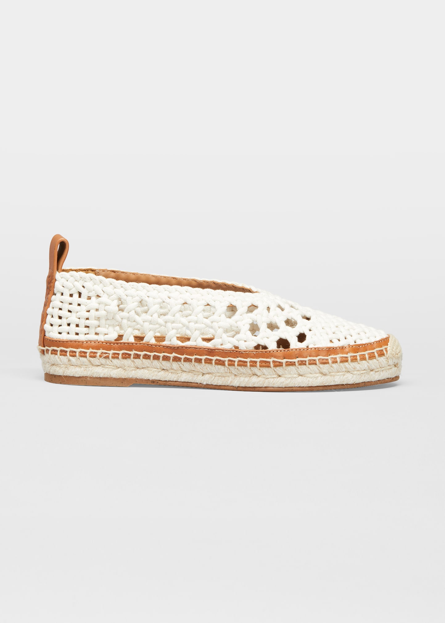 Chloe Luccia Woven Leather Loafer Espadrilles