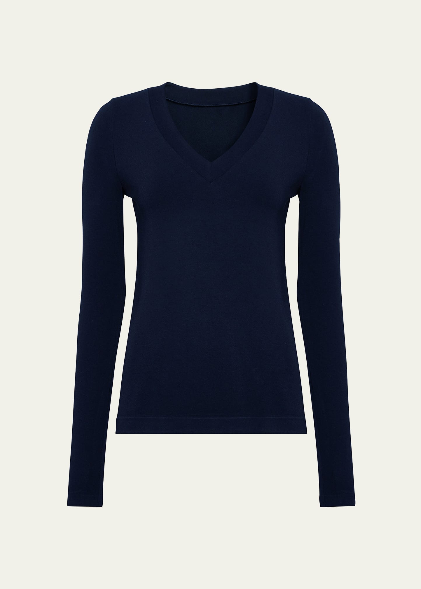 Shop Wolford Aurora V-neck Long-sleeve Top In Admiral