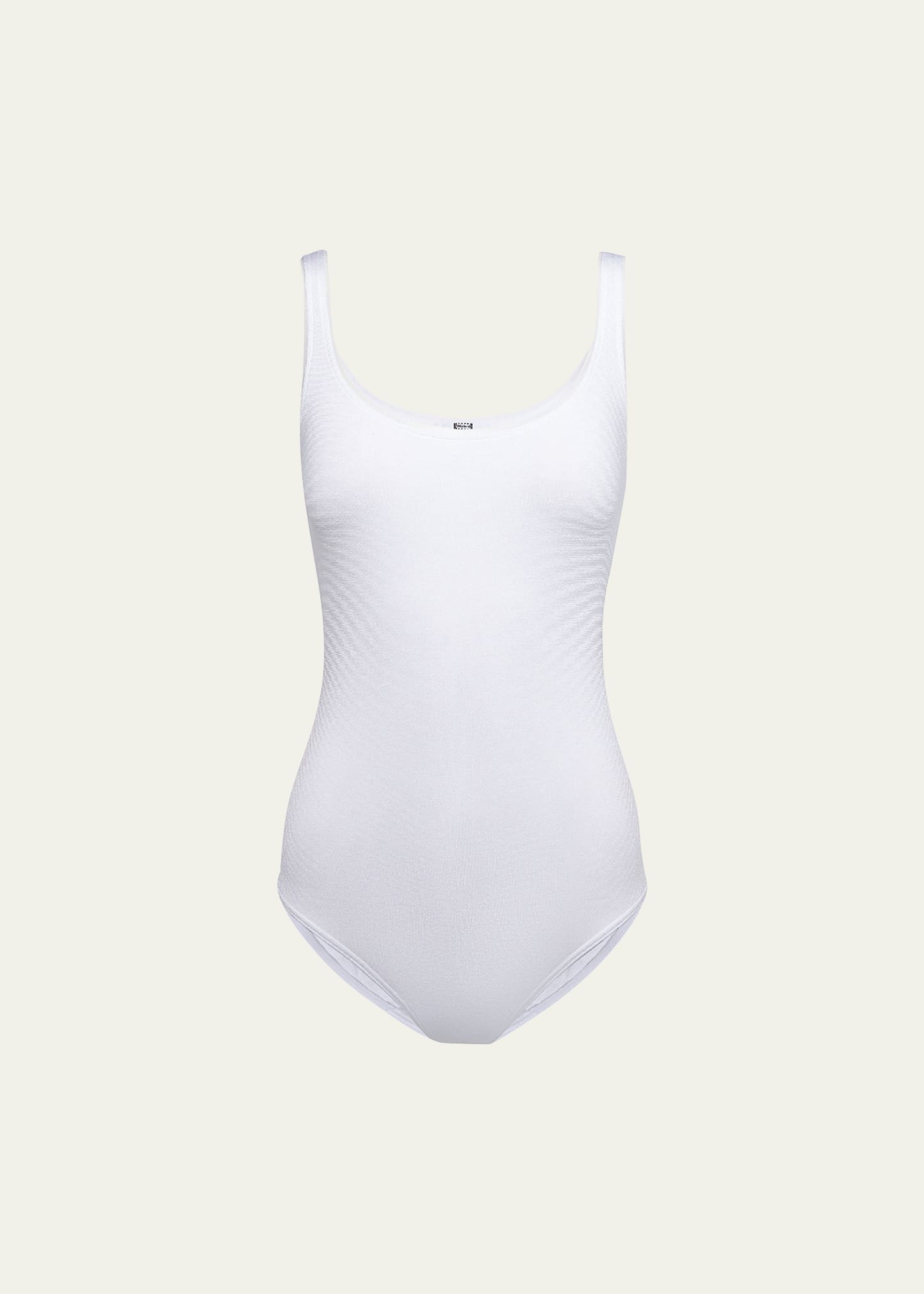 Shop Wolford Jamaika Seamless Scoop-neck Tank Bodysuit In White