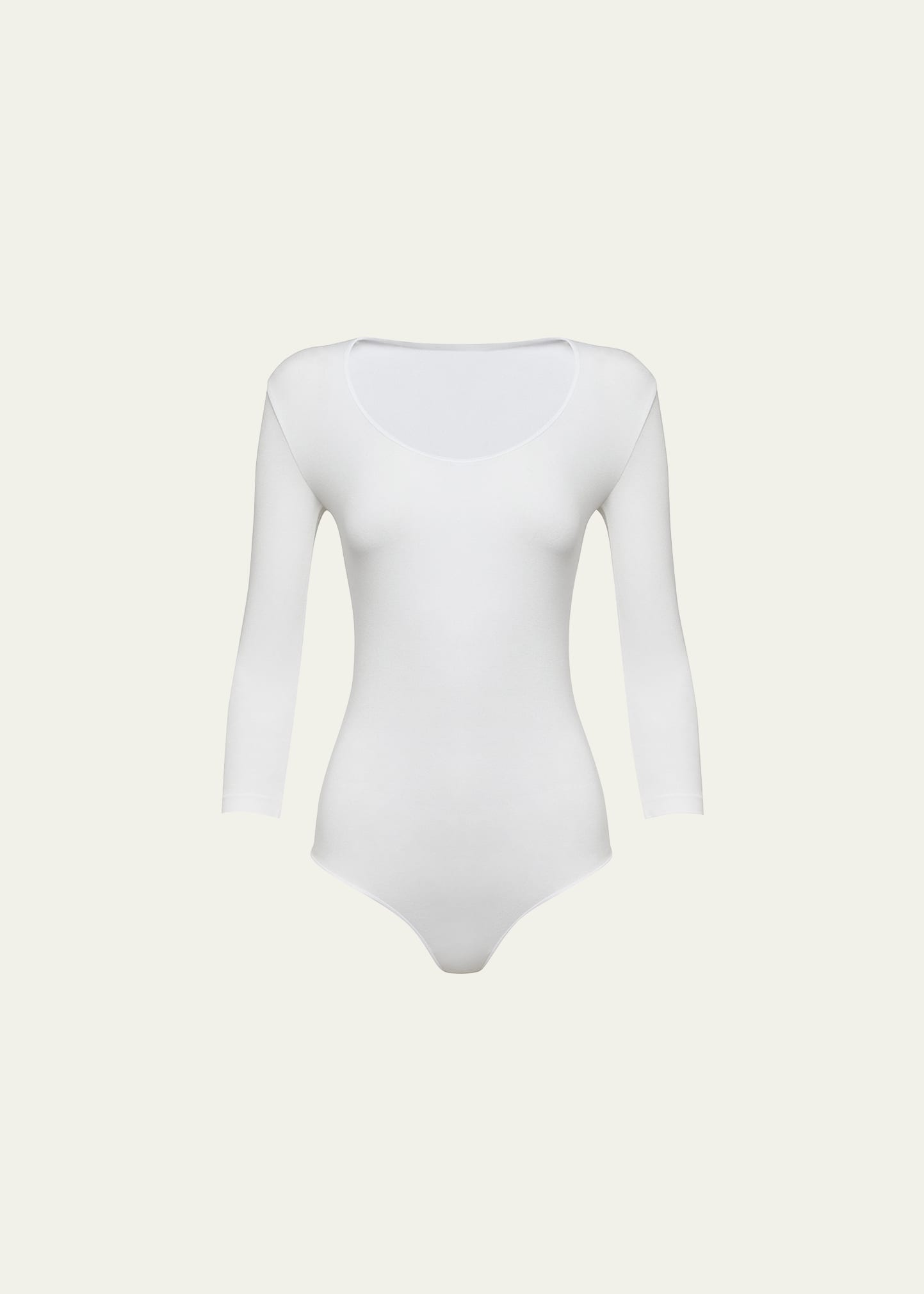 Wolford Basic Long Sleeve Scoop Neck Body In White