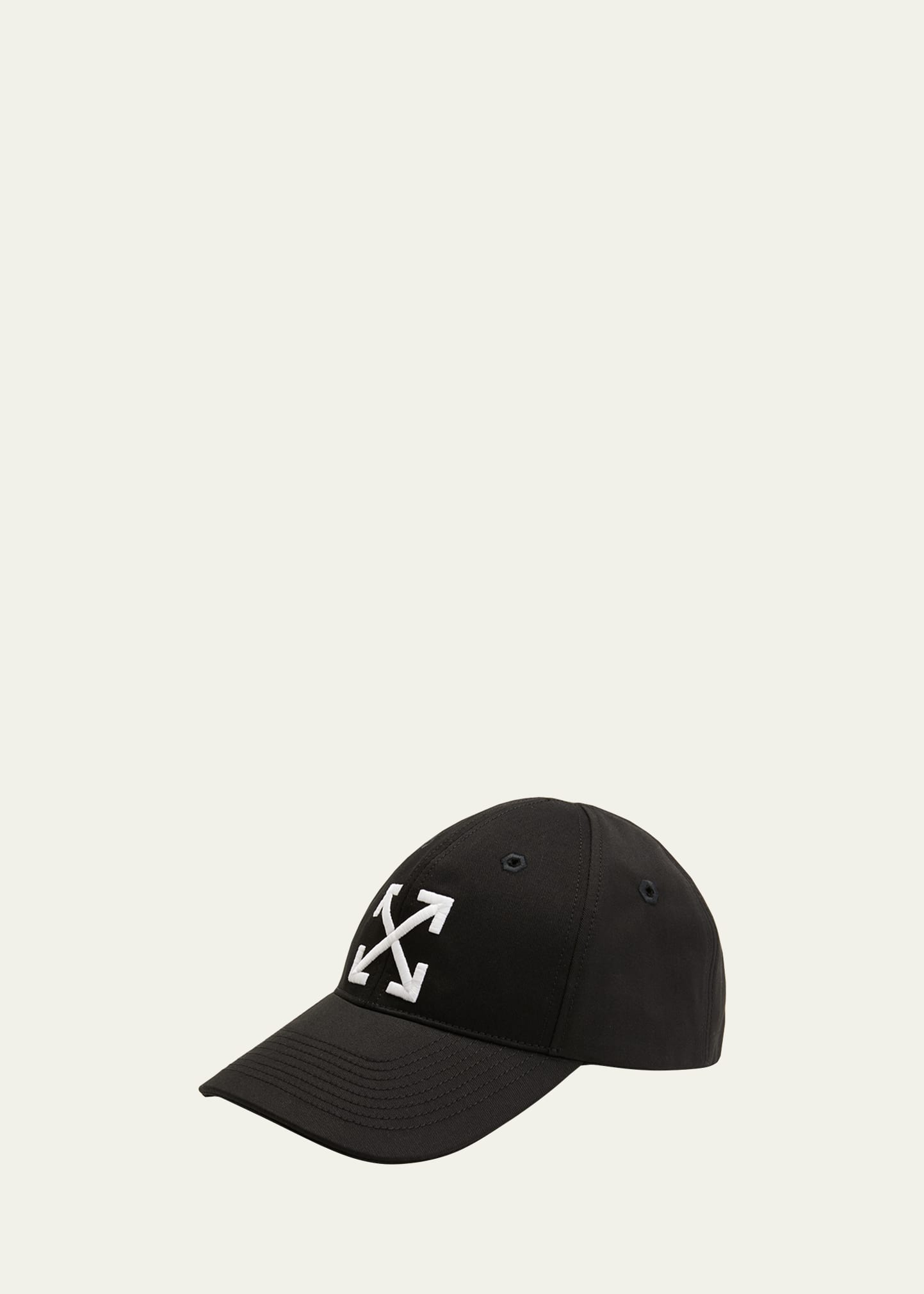 Off-white Arrow Cotton Baseball Cap In Black / White