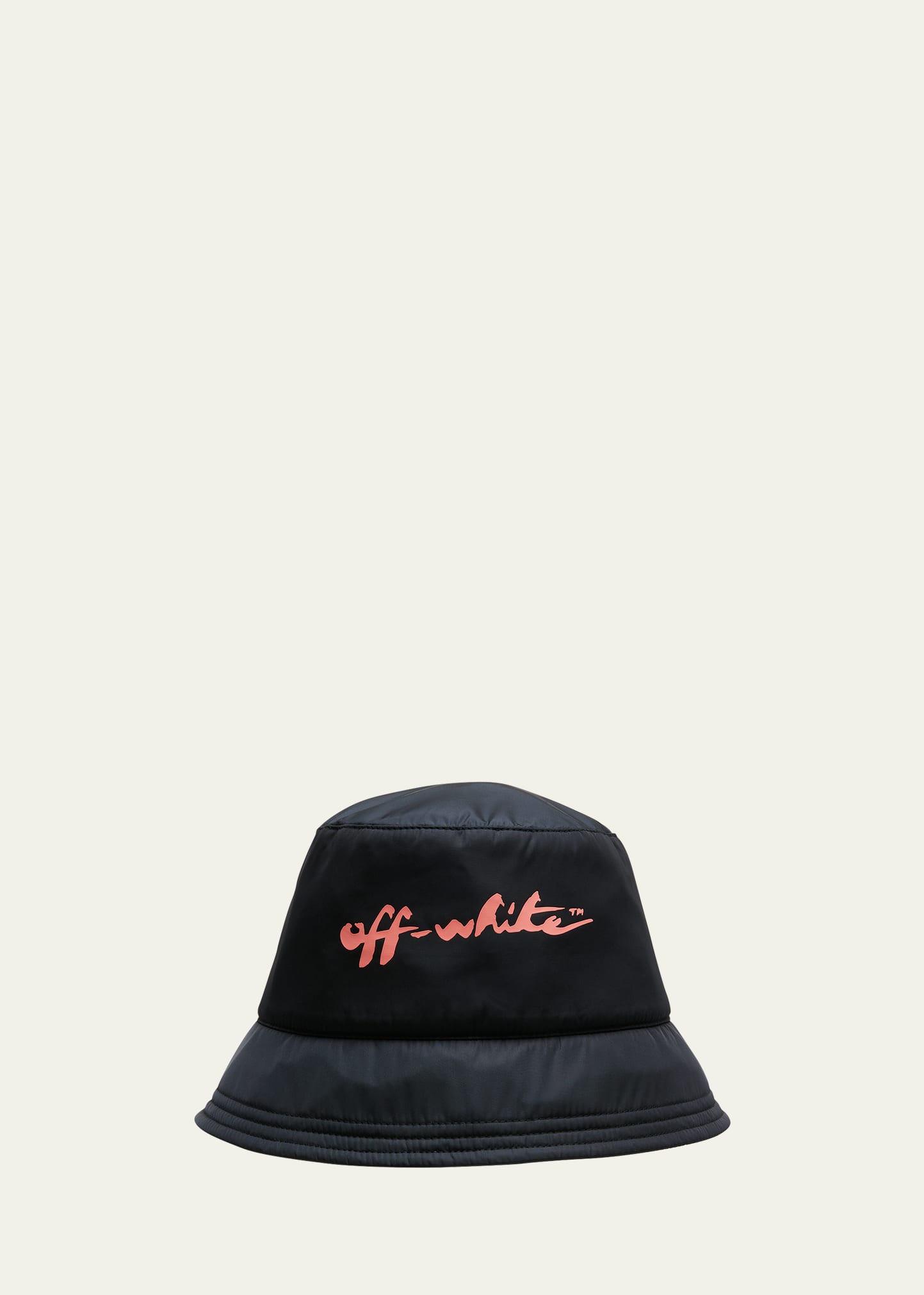Off-white Pink Logo-print Bucket Hat Black In Black Pink