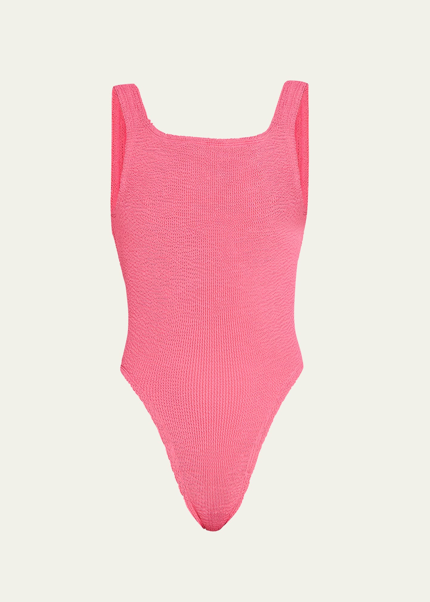 Hunza G Square-neck High-cut One-piece Swimsuit In Fuchsia