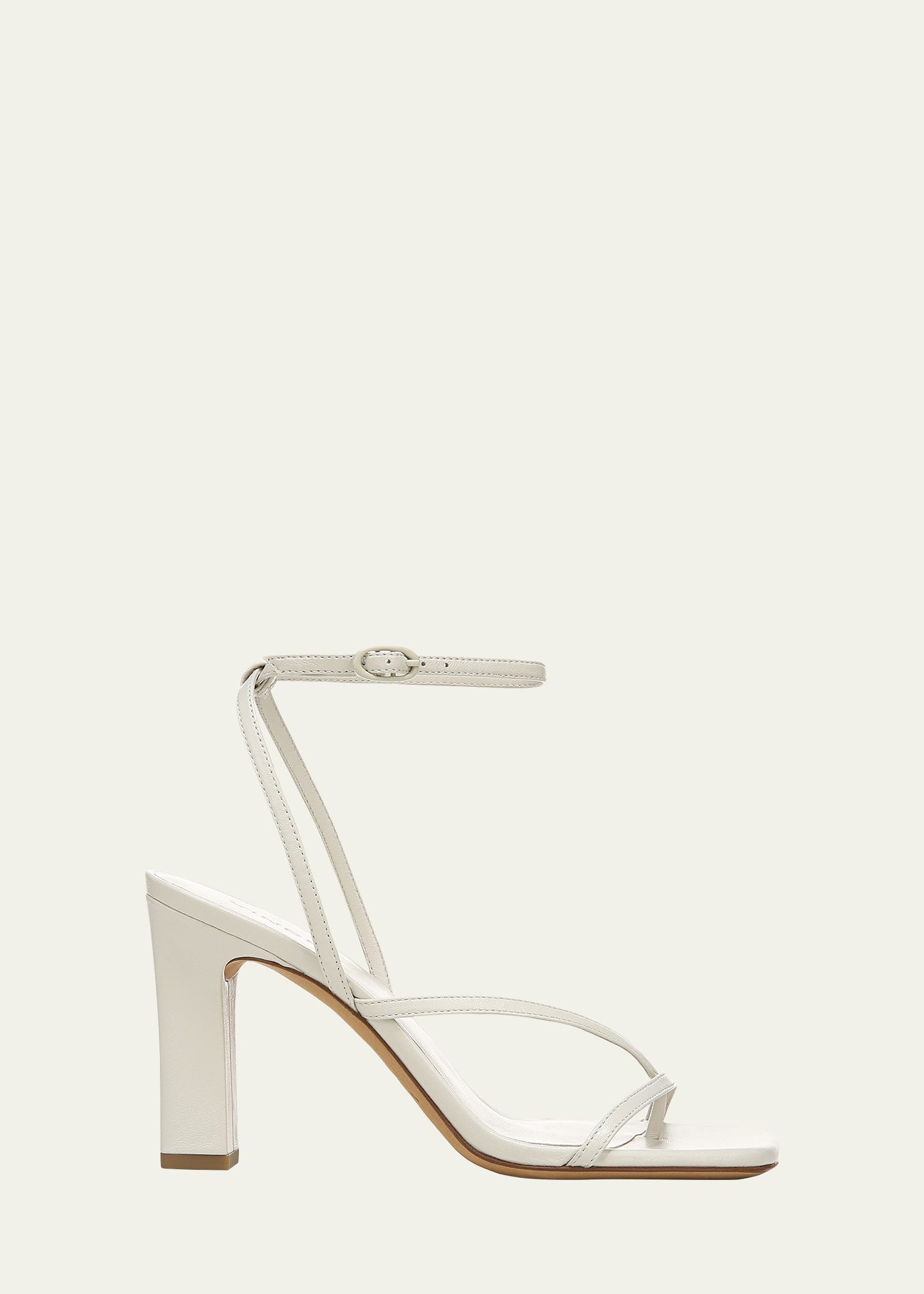 Vince Qiana Strappy Leather Ankle-strap Sandals In Off White