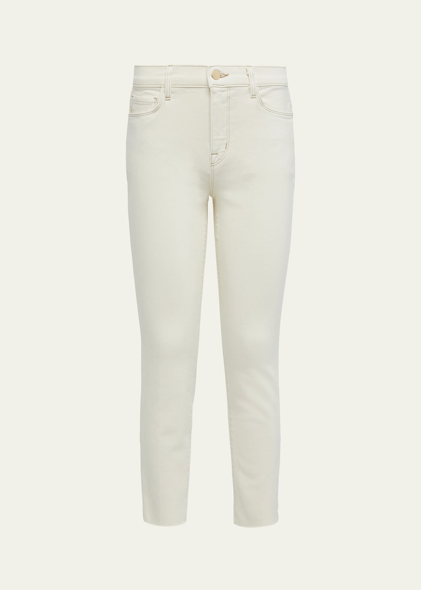 L Agence Sada High-rise Crop Slim Jeans In Macadamia