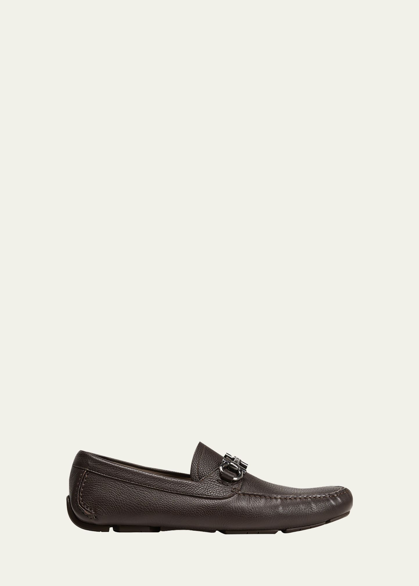 Ferragamo Men's Parigi New Arizona Leather Drivers - Regular In T.moro