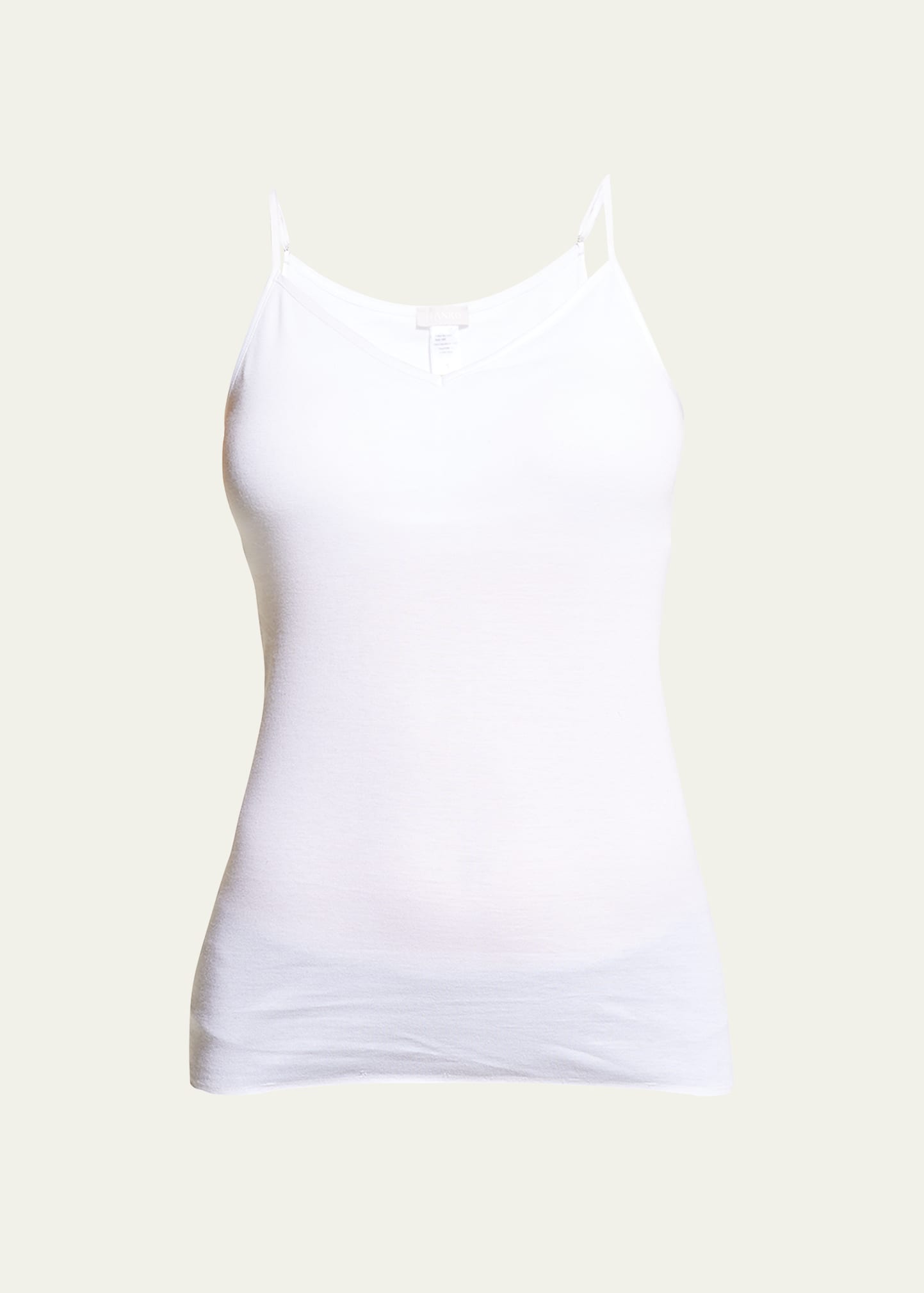 Hanro Seamless V-neck Cotton Camisole In White