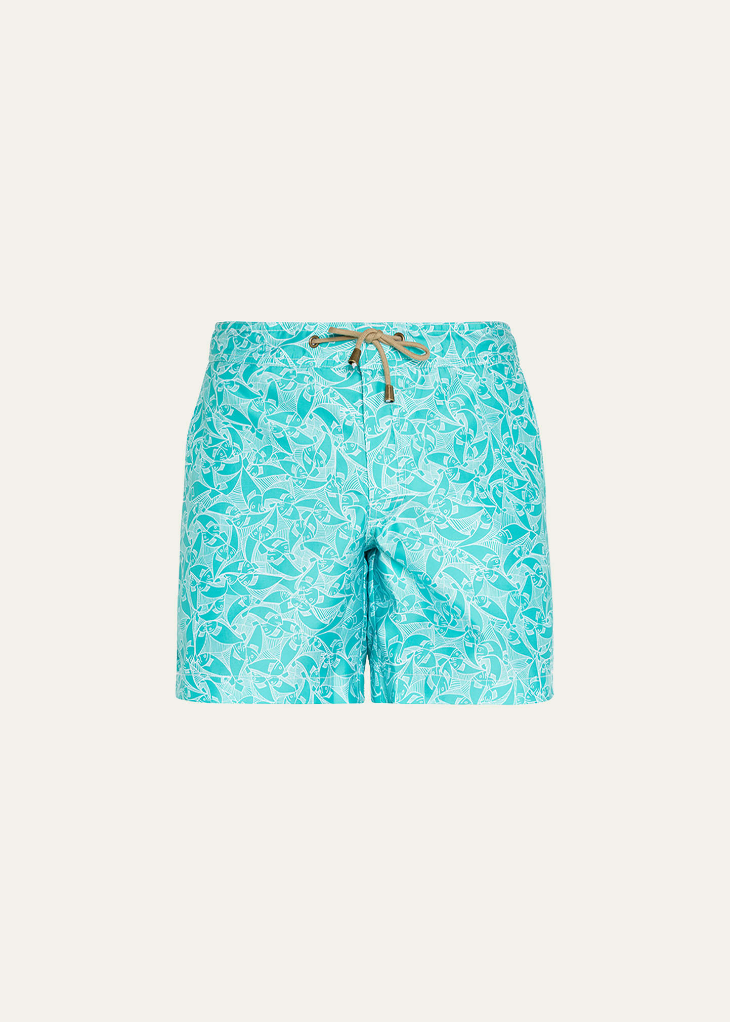 Men's Geo Fish-Print Swim Shorts