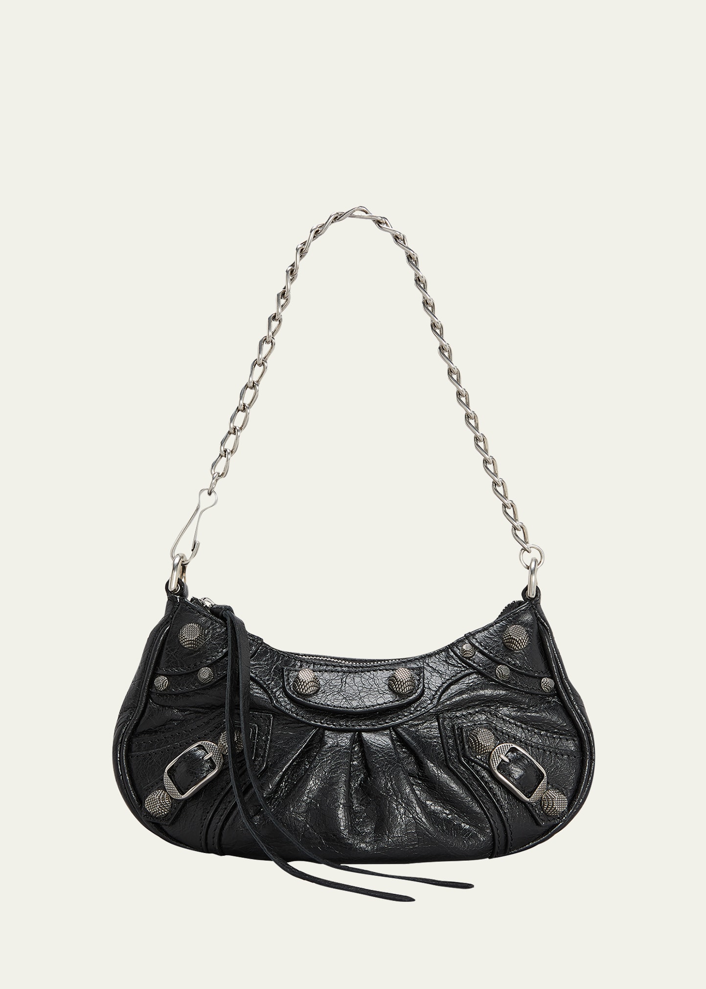 Balenciaga Le Cagole Mini Leather Crossbody Bag In Black