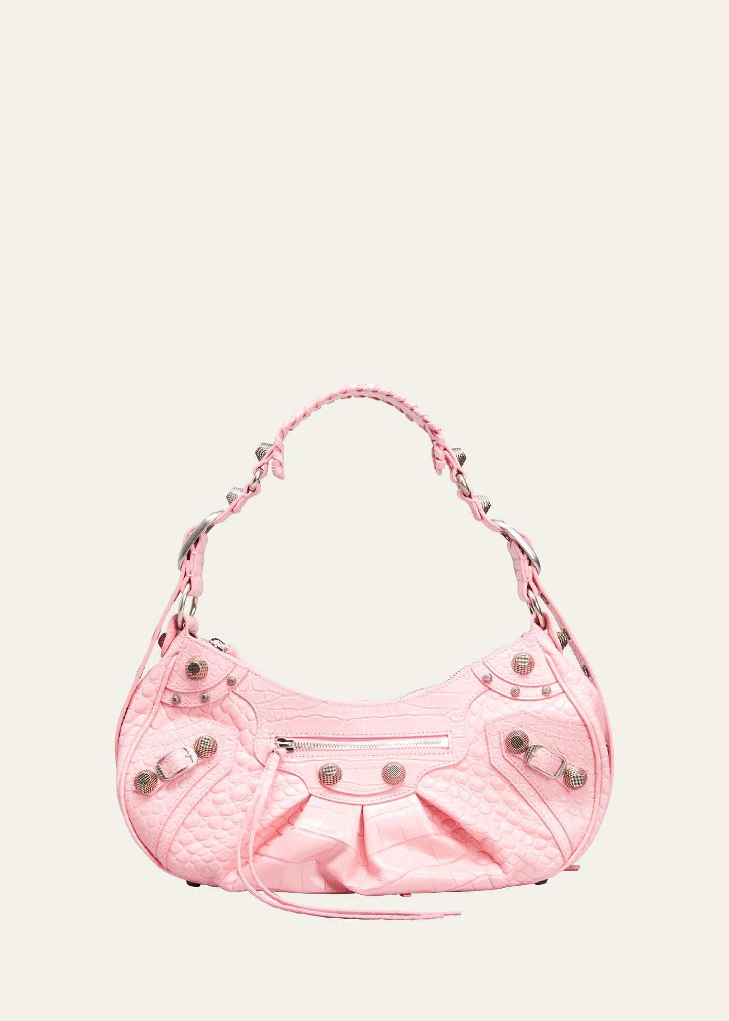 Balenciaga Pink Croc XS 'Le Cagole' Shoulder Bag for Women