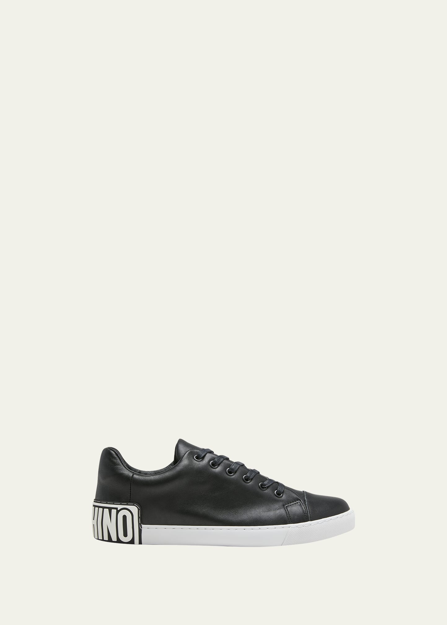 Men's Maxi-Logo Low-Top Leather Sneakers