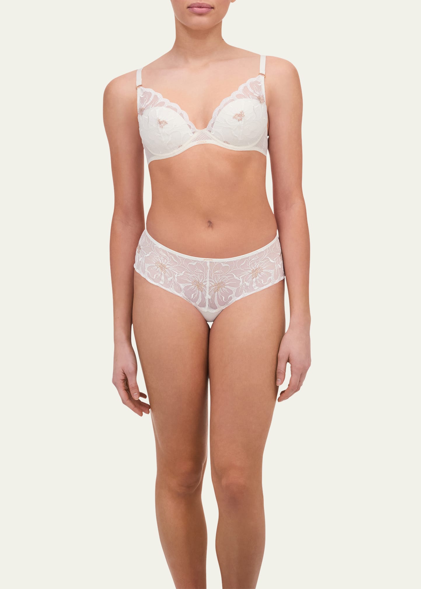 Chantelle Fleur Sheer Floral-embroidered Hipster Brief In Black
