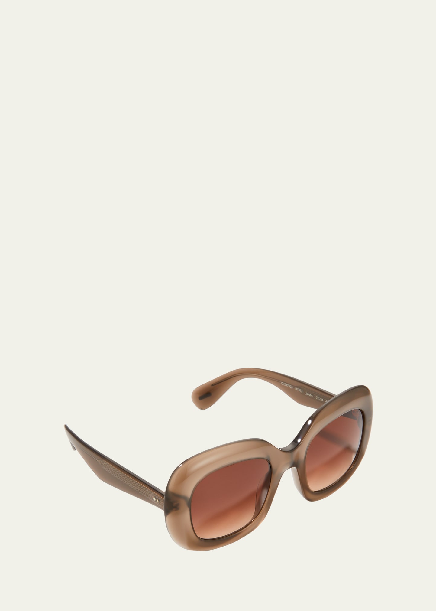 Jesson Round Semi-Transparent Acetate Sunglasses