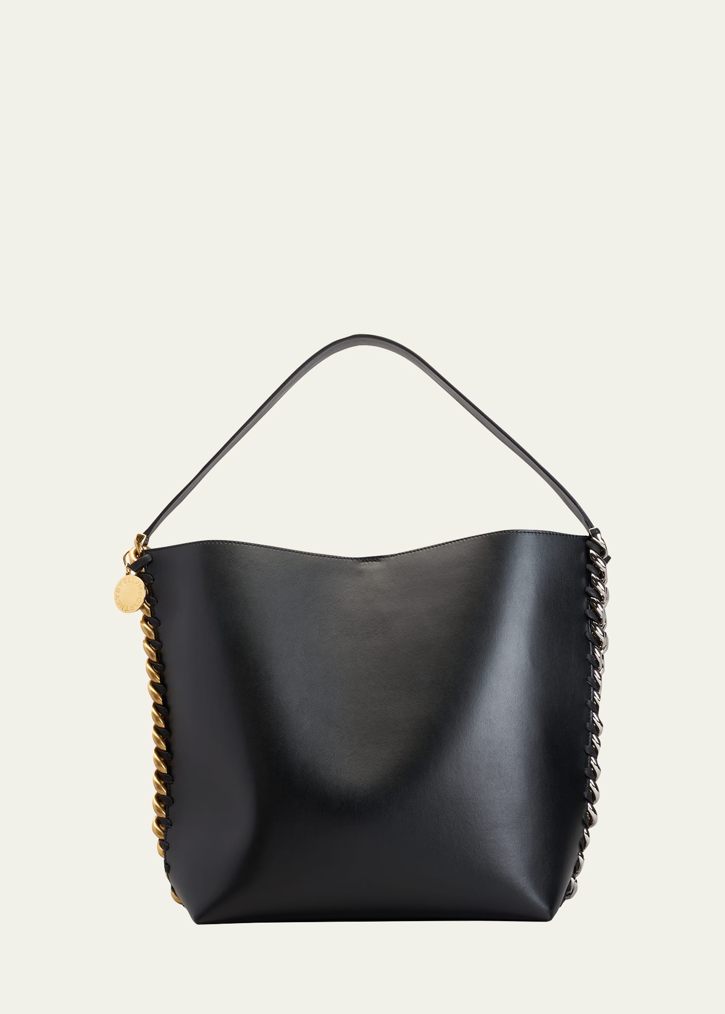 Shop Stella Mccartney Alter Two-tone Chain Tote Bag In Black