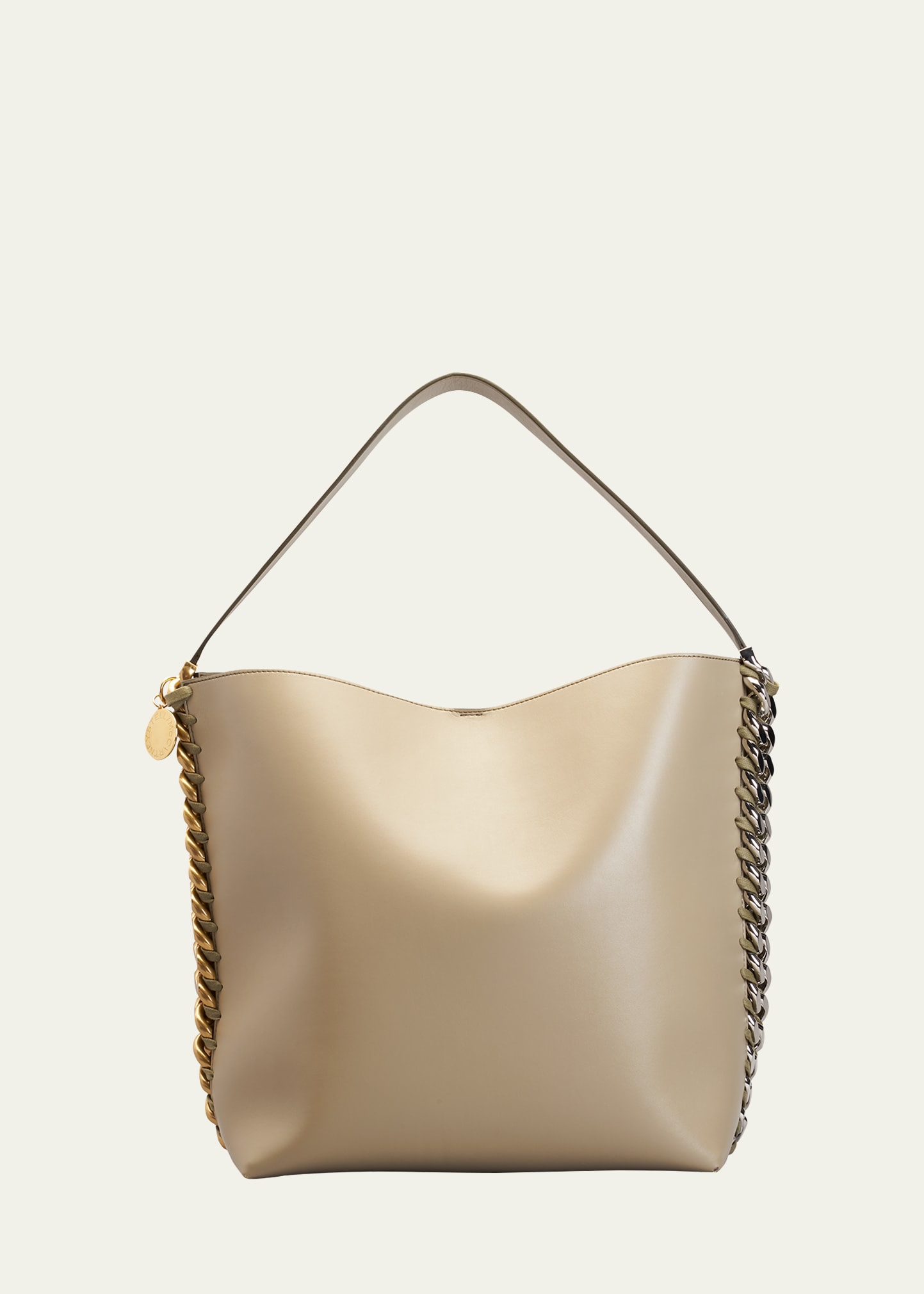 Stella Mccartney Alter Two-tone Chain Tote Bag In Bamboo