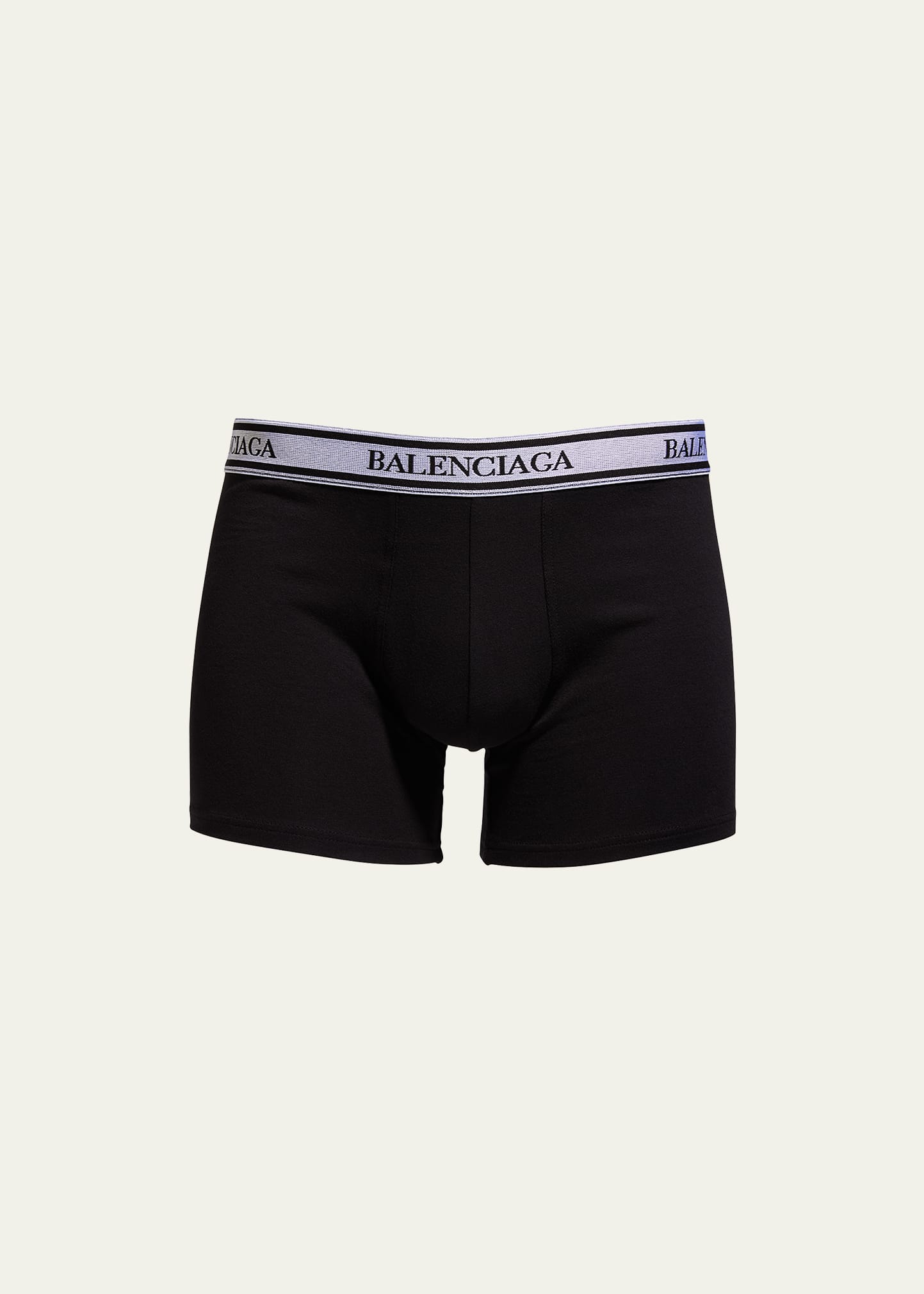 Balenciaga Men's Cotton-stretch Logo Boxer Brief In Noir