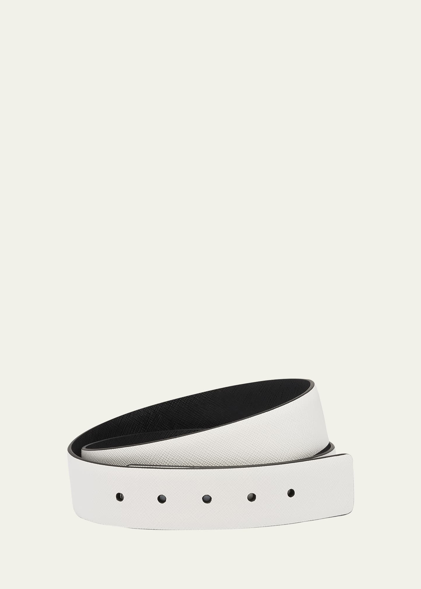 PRADA MEN'S SAFFIANO LEATHER BELT STRAP