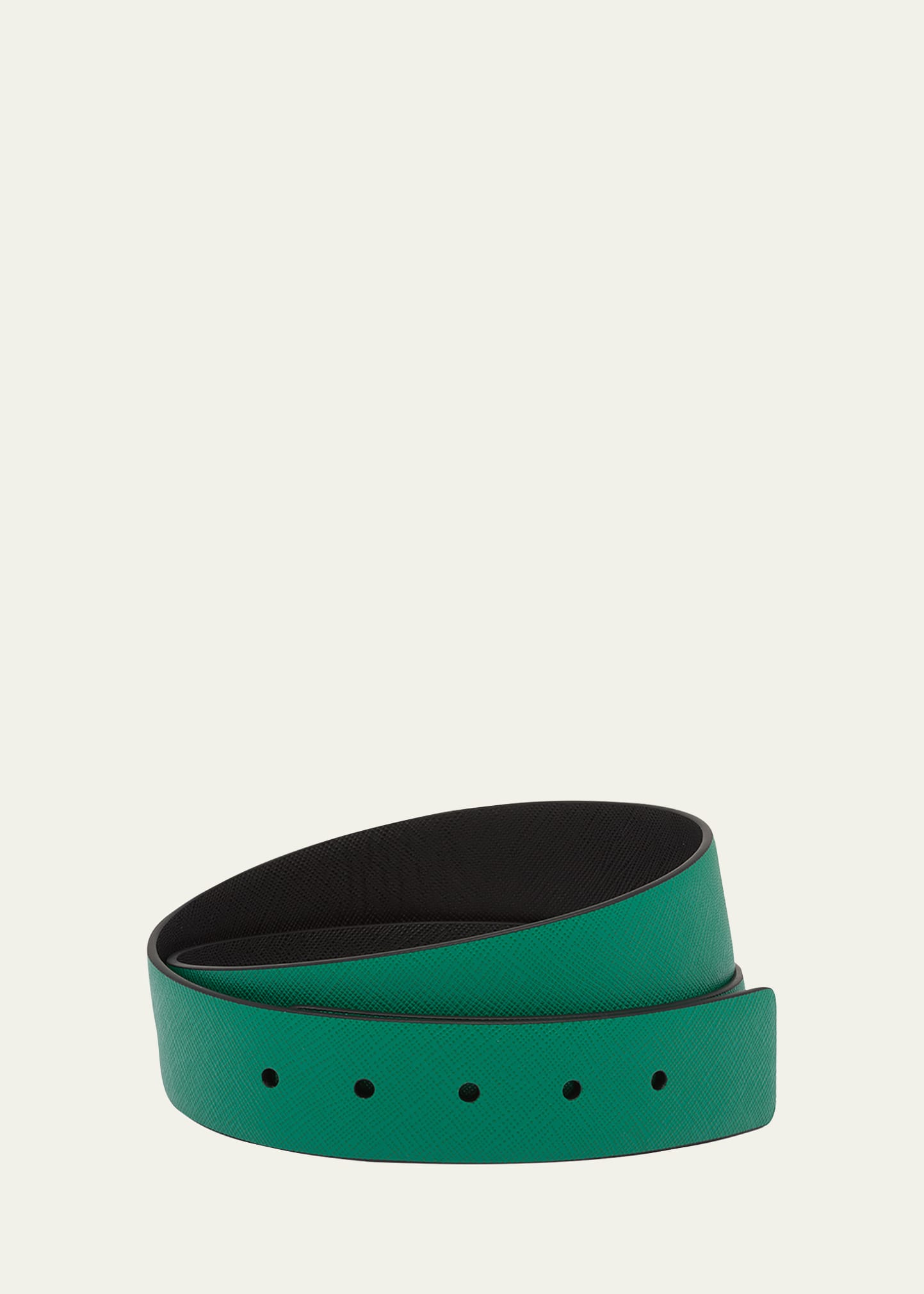 Prada Reversible Saffiano Leather Belt Strap In F0yog Mango/nero